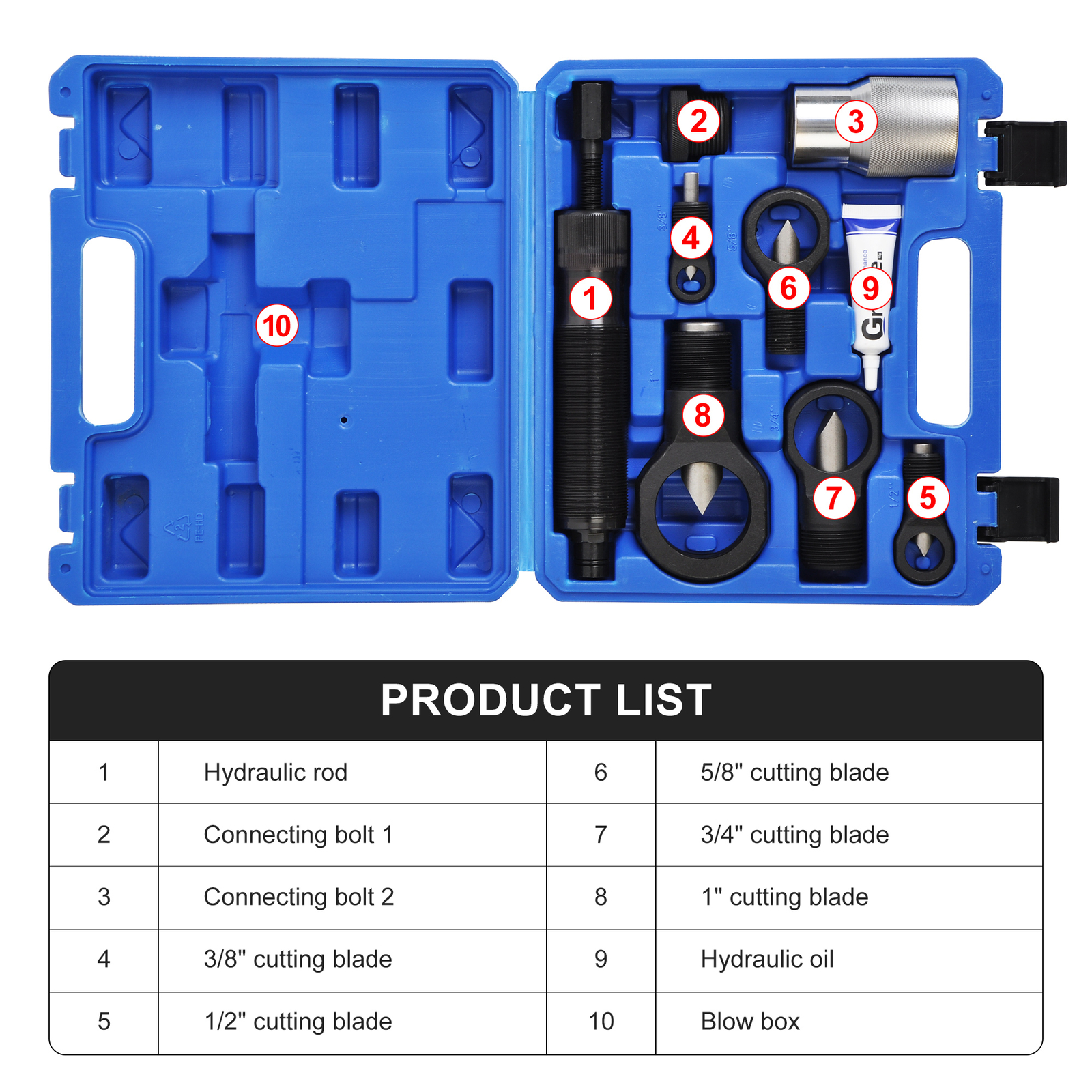 Hydraulic Nut Splitter Kit Breaker Separator Extractor Tool w/ 10T hydraulic ram
