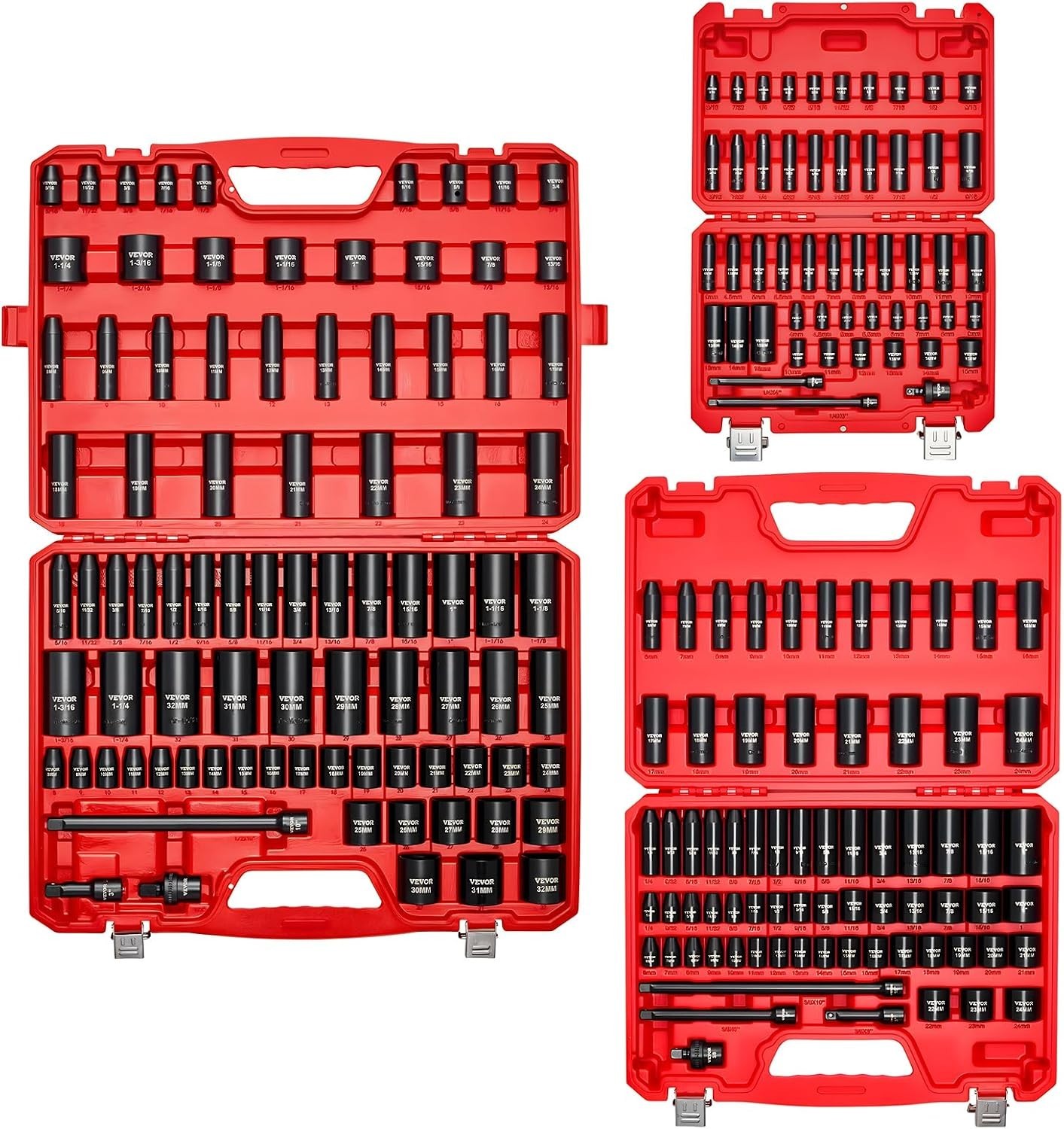 High-Impact Torque Socket Set, 210-Piece with Extension Bars