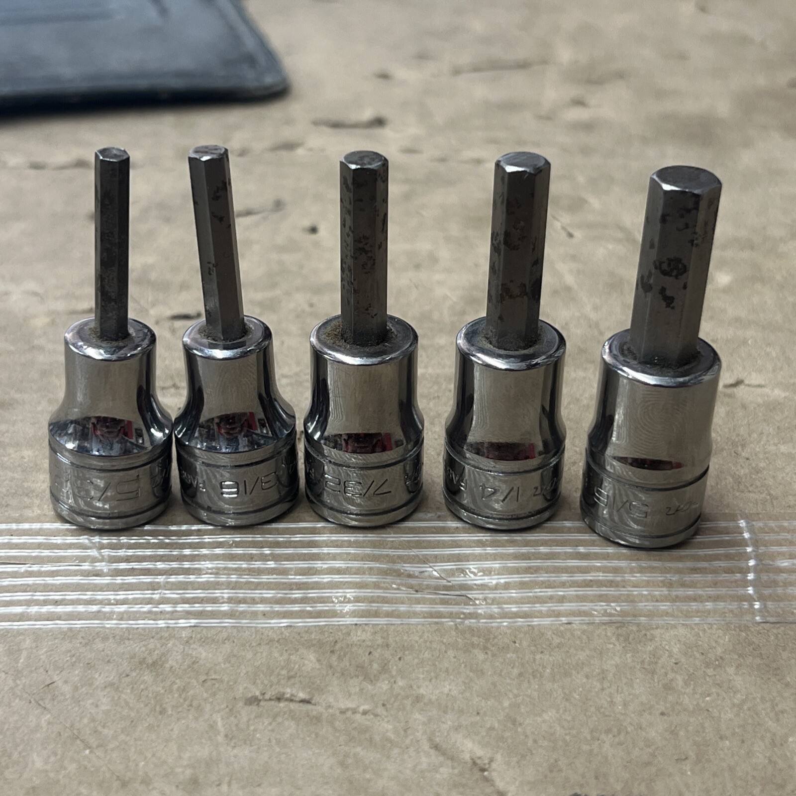 Snap-on 5 pc 3/8″ Drive SAE 5/32″ – 5/16″ Standard Hex Bit Socket Set (208EFAY)