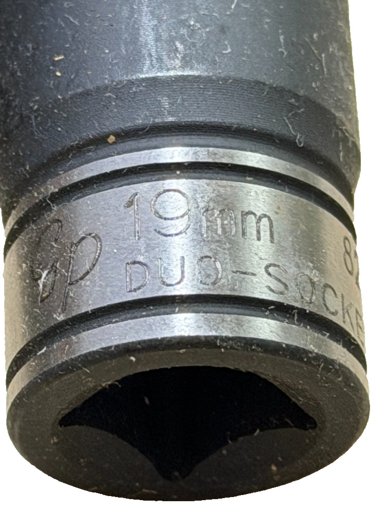82019M 1/2″ Drive x 19mm Standard Length 6 Pt Duo-Socket Lifetime Warranty
