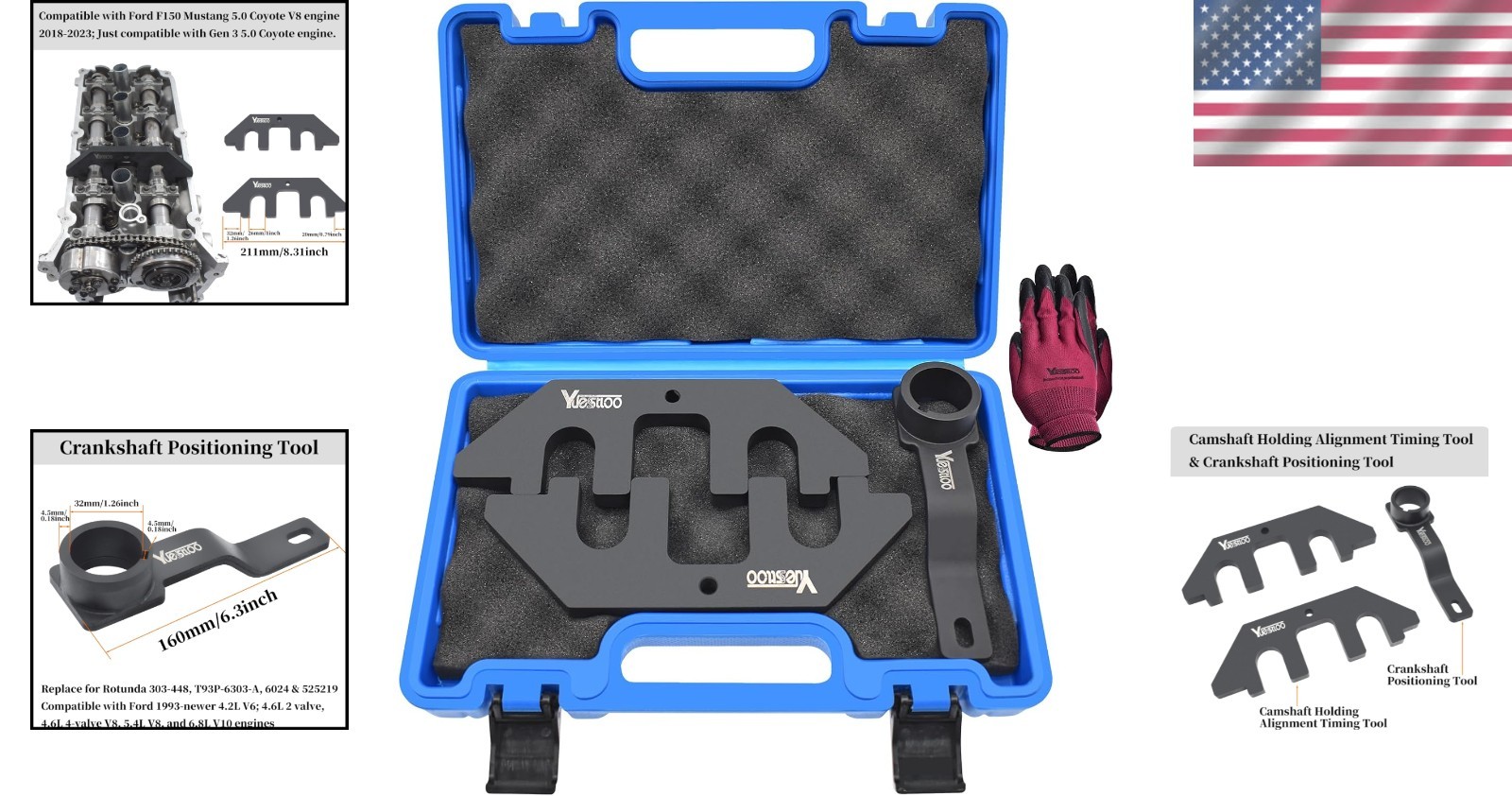 Ford F150 Mustang 5.0 Coyote Engine Timing Tool Set 3Pc