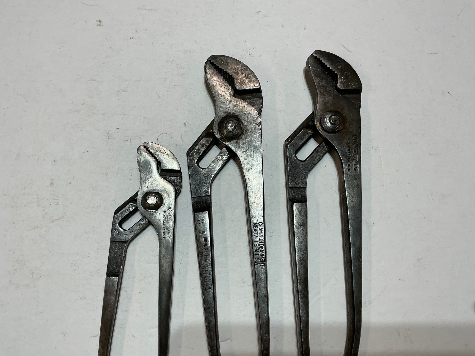 Vtg 3 pairs of Channellocks 2@9 1/2″ and 1@ 6 1/2″ USA made all for $25