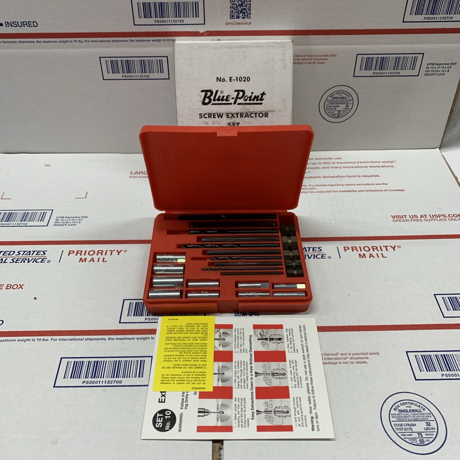 SNAP ON Tools E1020 Blue-Point Screw Extractor Set Tool NEW