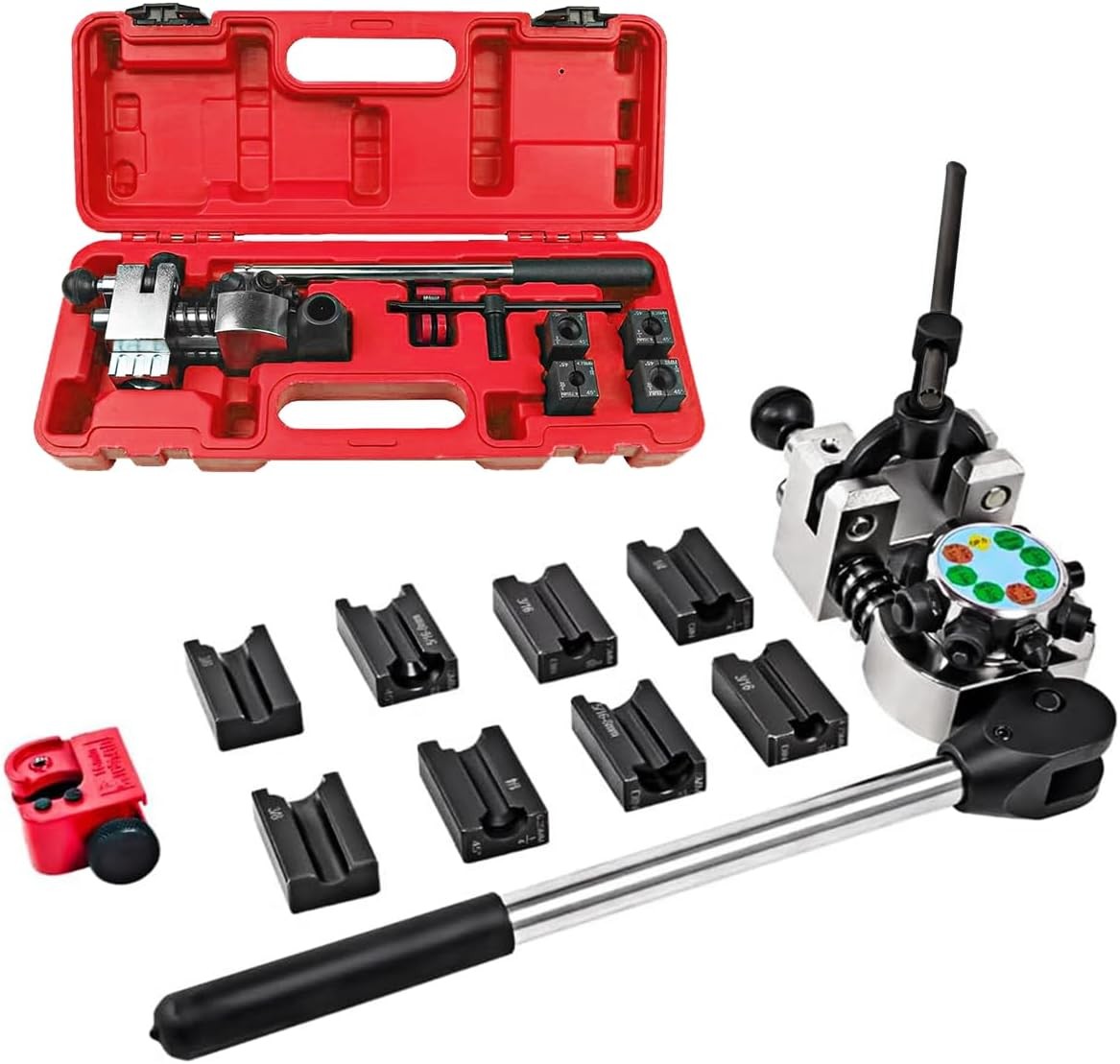 Brake Line Flaring Tool Kit 45° Single Double Bubble Flare for 3/16″ 1/4″ 5/16″