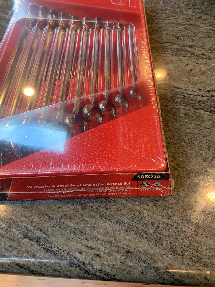 snap on soex710 10 pc 12 point sae flank drive plus combination wrench set