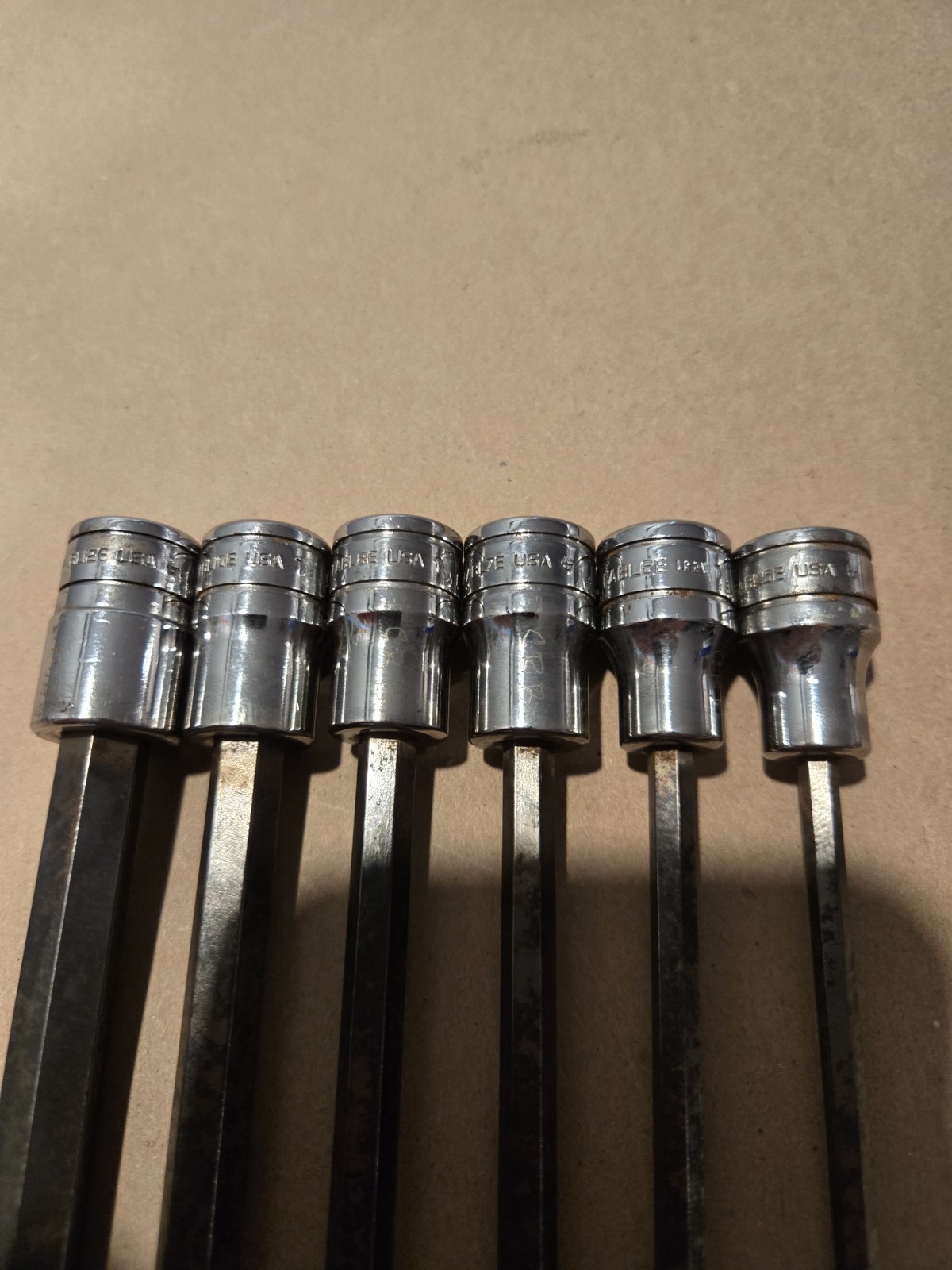 Snap On 3/8″ Drive 5/32-3/8 SAE Long Ball Hex Bit Driver Socket Set USA 206EFABL