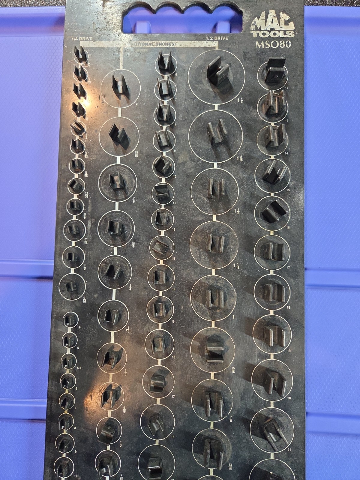 MAC Tools MSO80 Socket Organizer Holds 96 Sockets 1/4 3/8 1/2 Metric & SAE