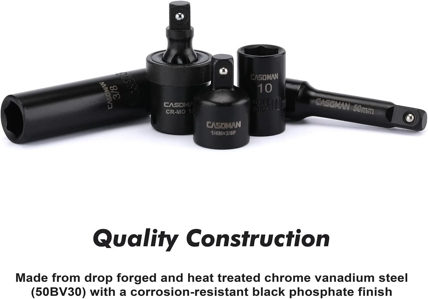 Multi-Size 55PCS Impact Socket Set – Deep & Shallow, Easy-to-Read Markings