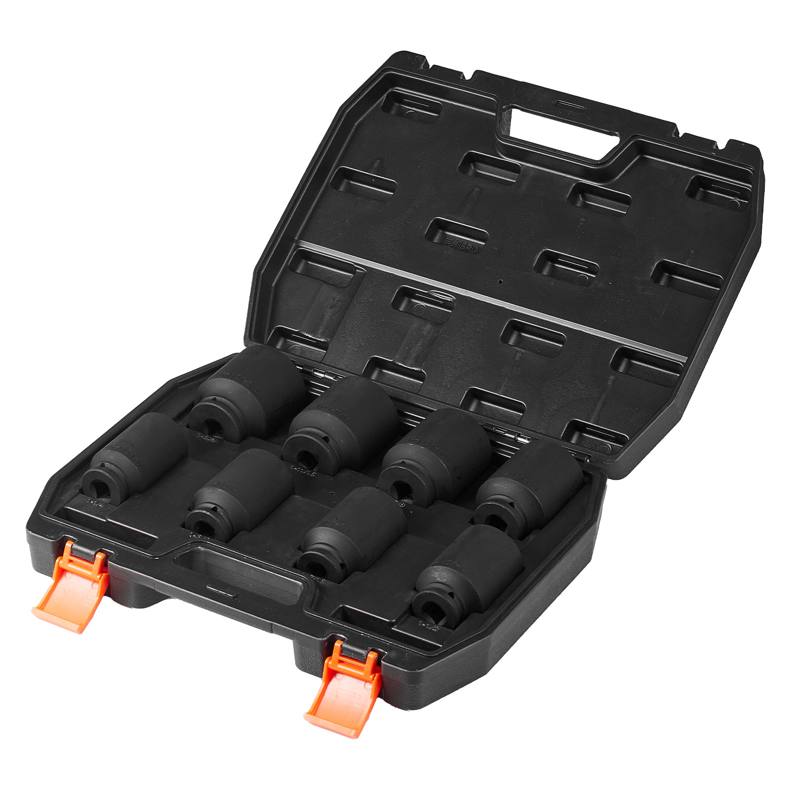 VEVOR Axle Nut Impact Socket Set 3/4″ Deep Drive 6-Point 8PCS SAE Spindle Socket