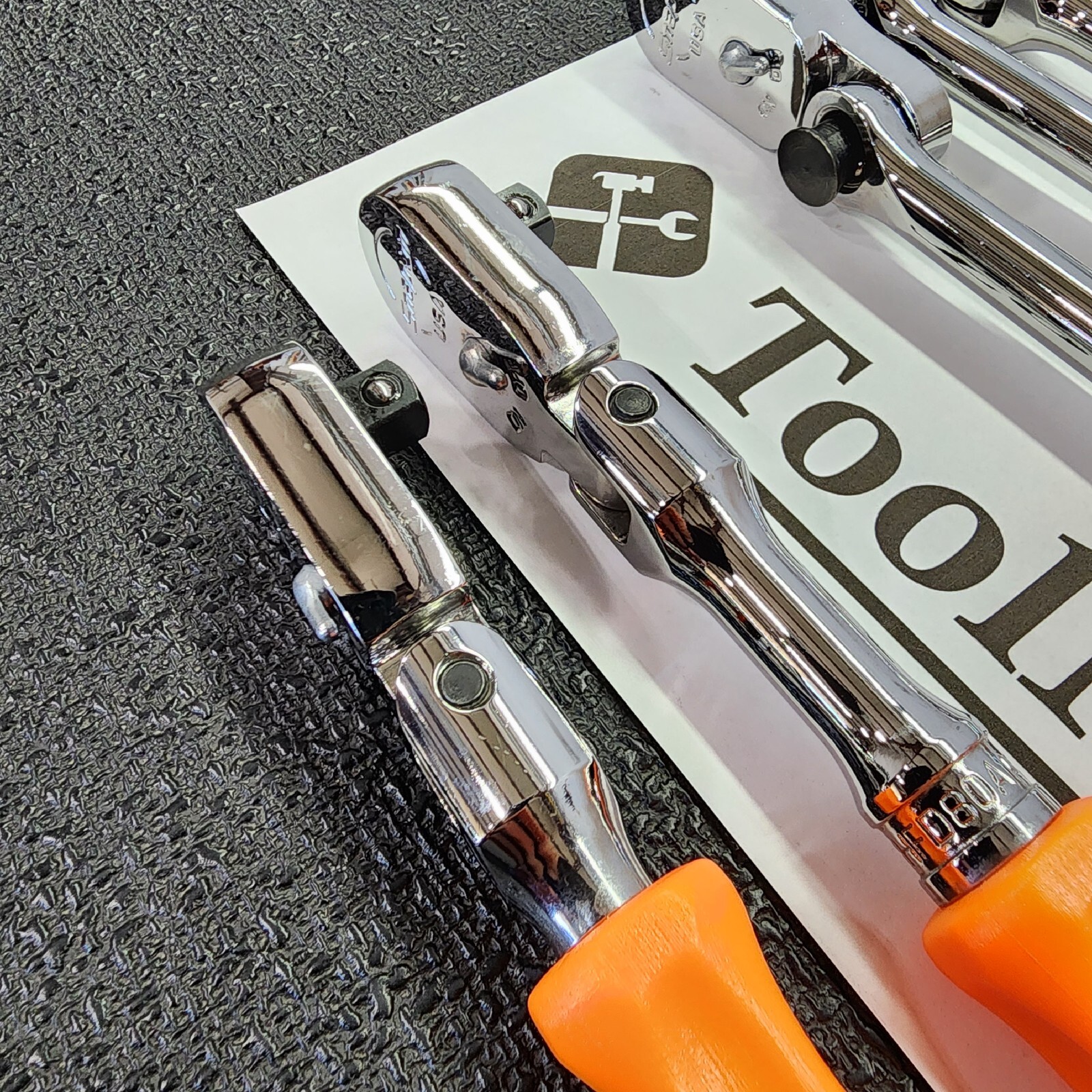 Snap-on Tools USA NEW 7pc ORANGE Hard Handle 3/8″ Drive Fixed Flex Ratchet Set