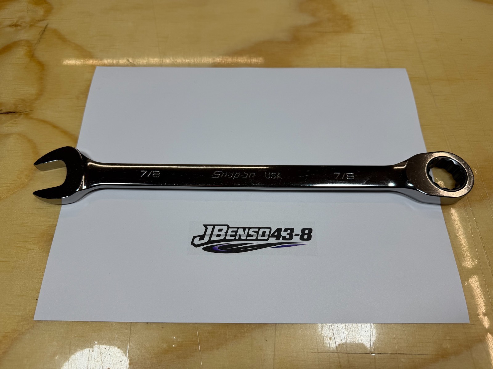 Snap-on Tools USA NEW 7/8″ SAE 0° Non-Reversing Ratcheting Combo Wrench OXR28