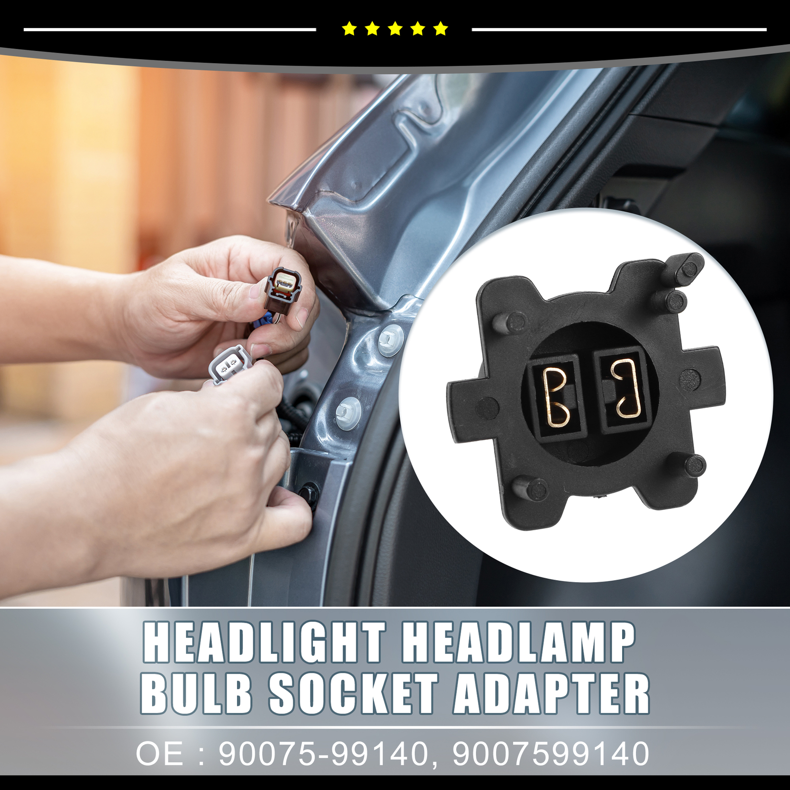 Car Headlight Headlamp Bulb Socket Adapter 90075-99140 for Toyota Celica 2000-05