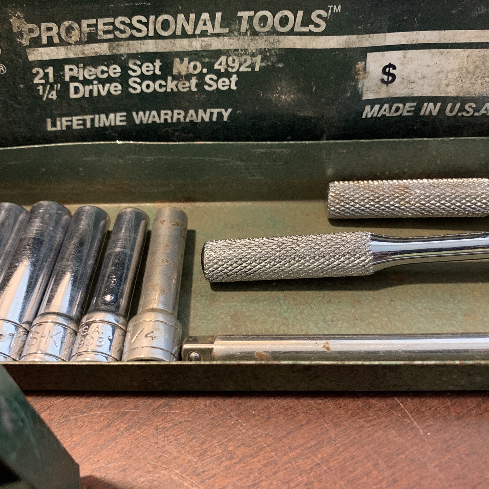 Sk Tools USA Socket Set SAE 1/4 Drive shallow deep ratchet extension service kit
