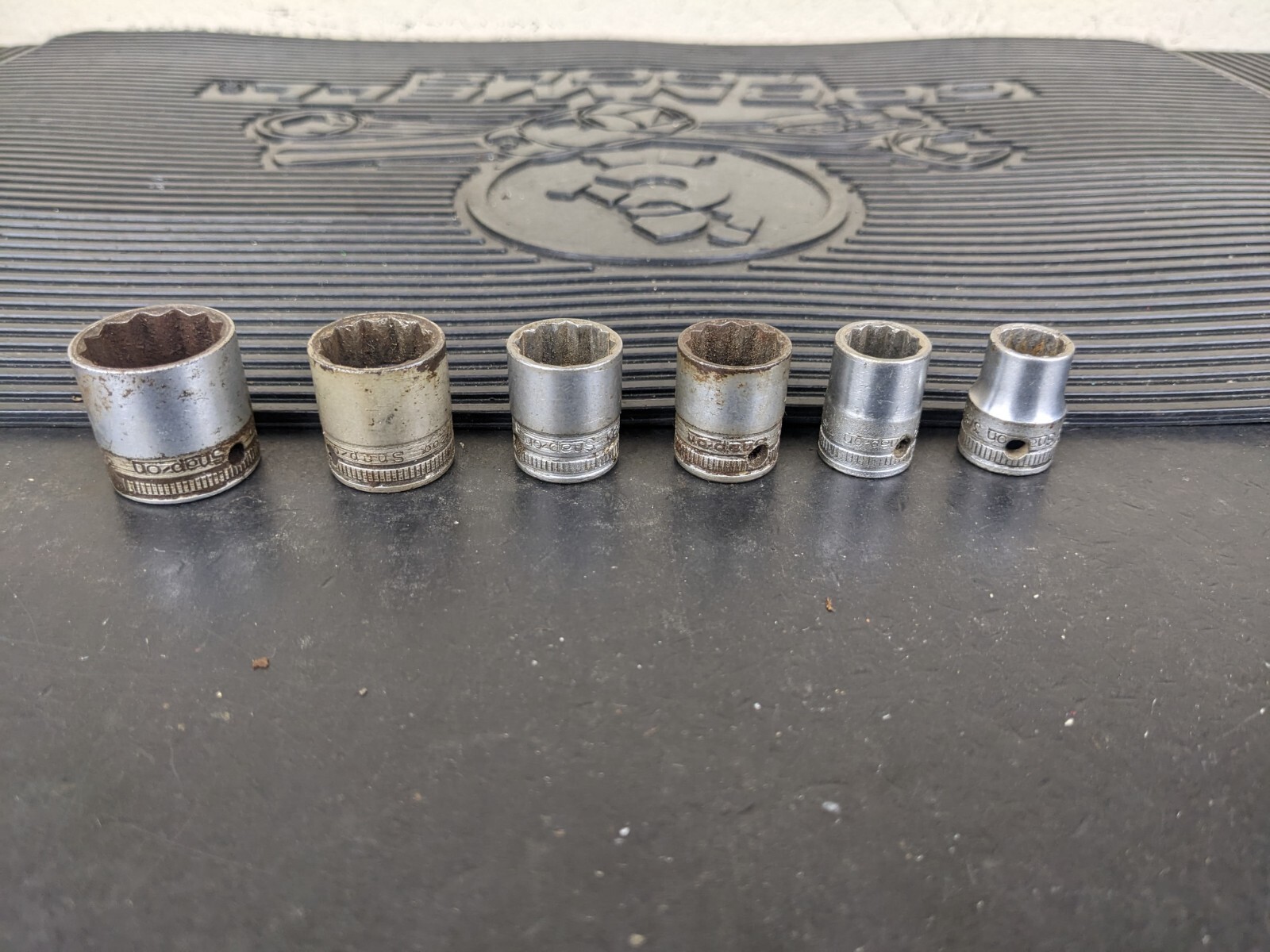 #bg214 Snap-on 6pc F-Series 3/8″ Drive 12-Point SAE Shallow Socket Set USA