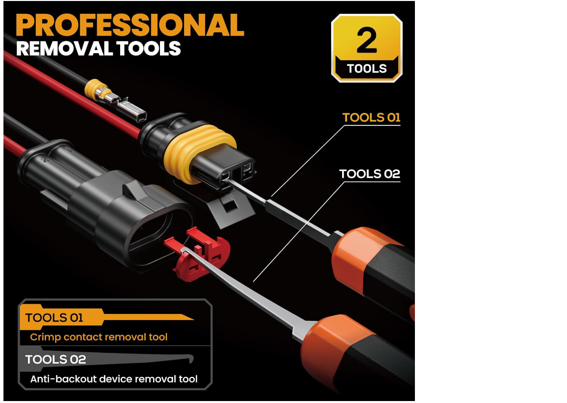 Professional Crimping Tool Kit, Waterproof Automotive Electrical Connectors Set