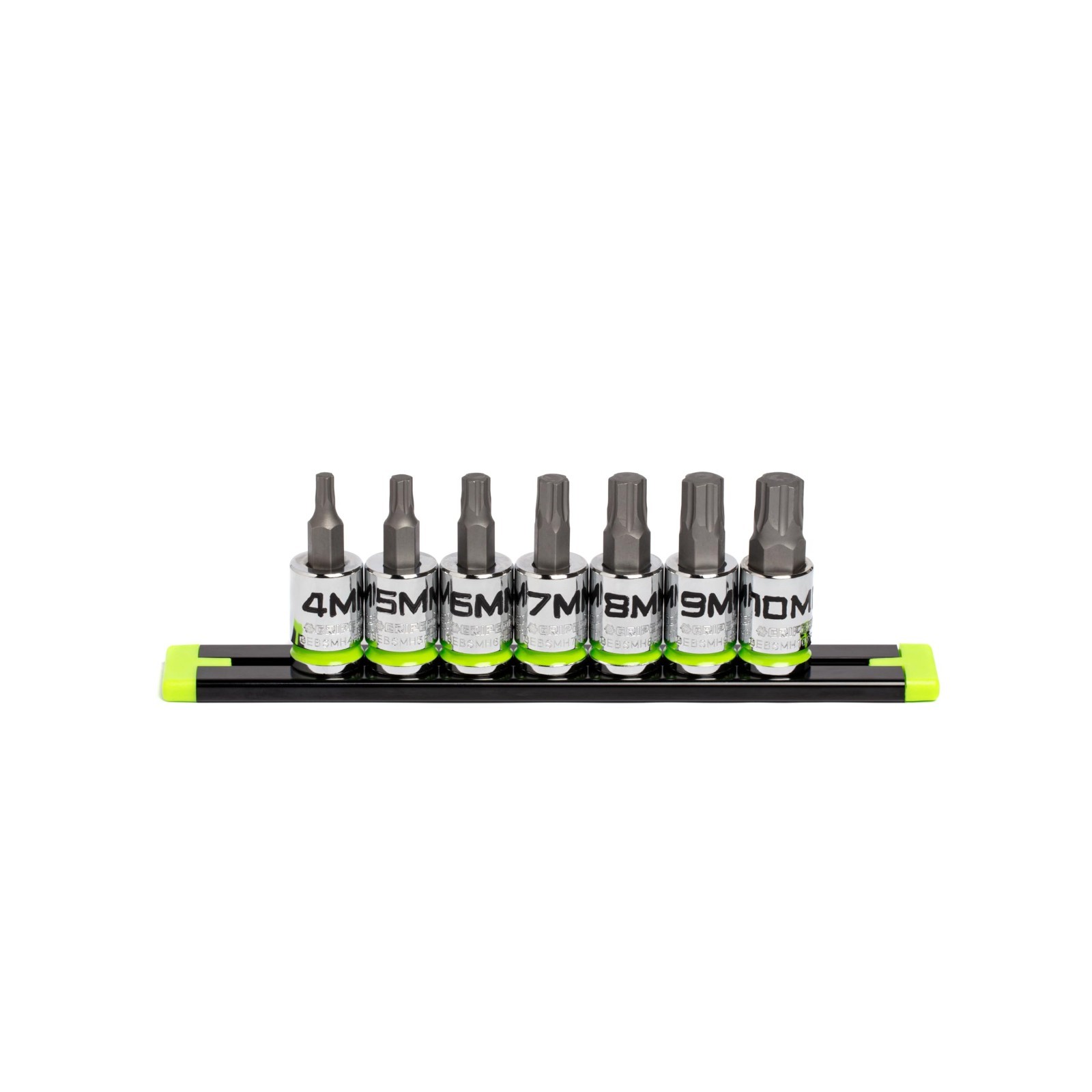 7-Piece 3/8» Drive Short Metric Hex Bit Socket Set, S2 Steel, 4MM-10MM, Storage