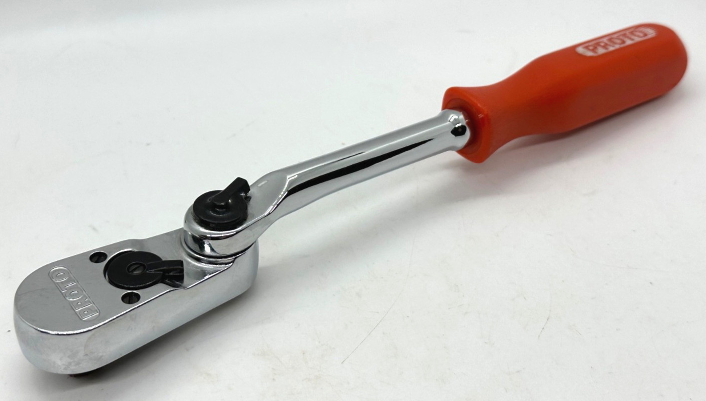 🇺🇸 PROTO Tools 3/8″ Indexing Ratchet Socket Wrench 10″ Long Multiposition RED