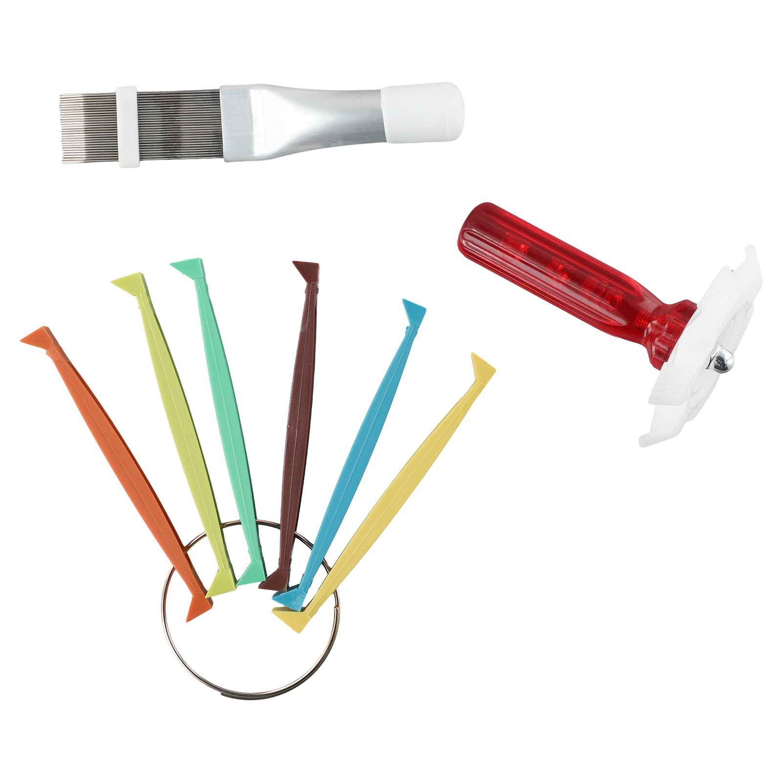 Comb Fin Comb Tool Set Condenser FCR6 Fin Cleaning Brush Stainless Steel + ABS
