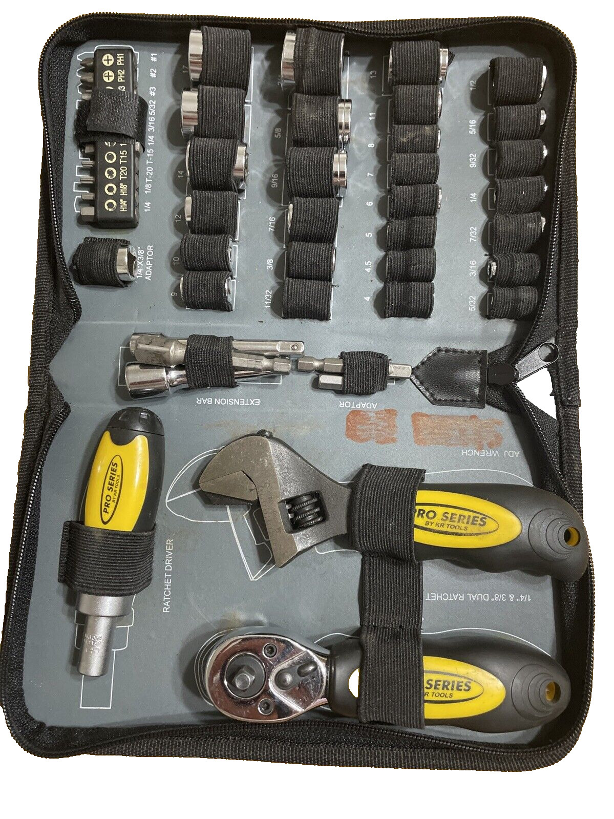 46 Pc Metric Socket Rachet Wrench Set Zip Case Pro Series Professional