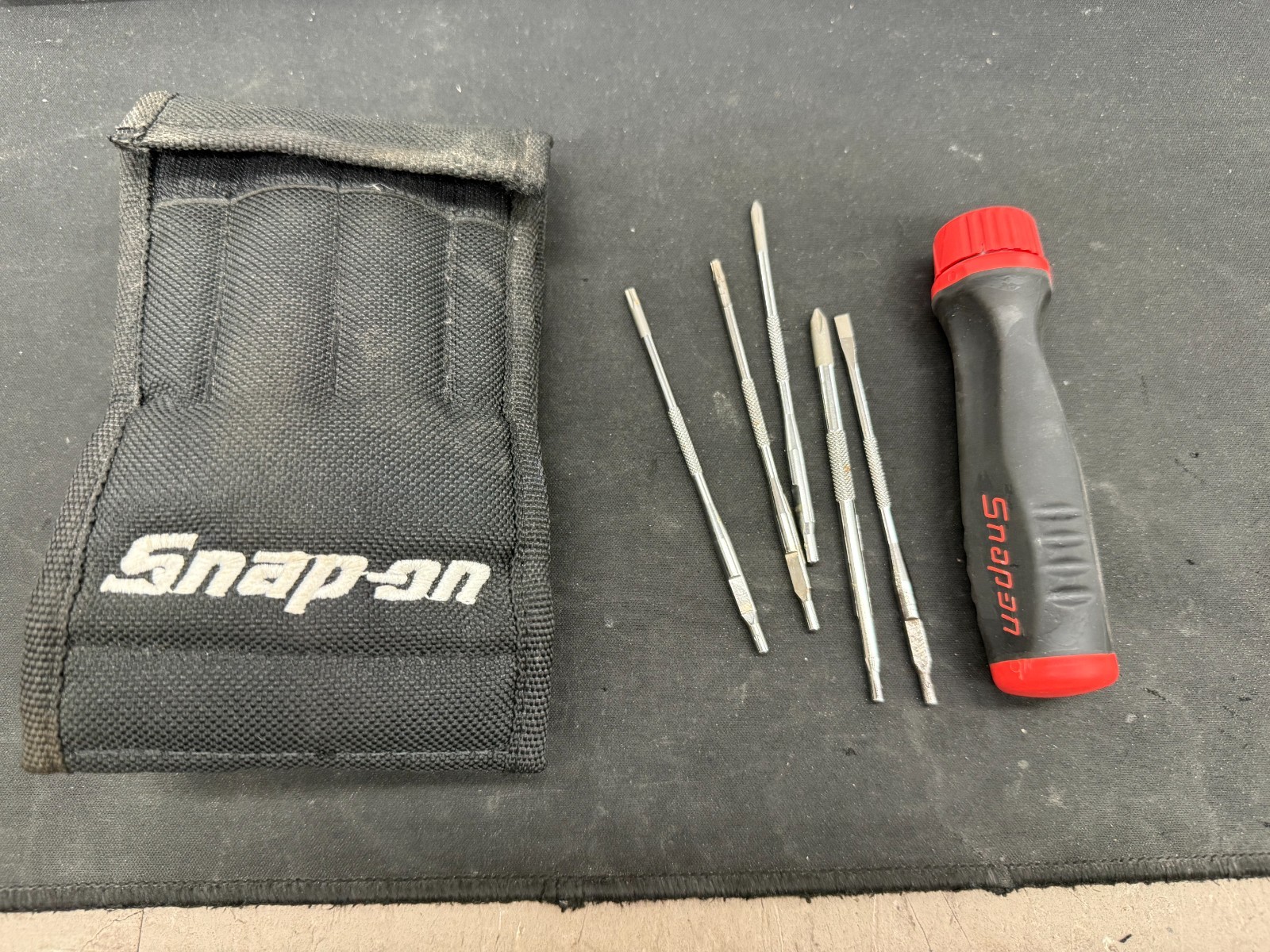 Snap on SGRMINI VERY RARE Red Mini Soft Grip Ratcheting Screwdriver Set 🔥