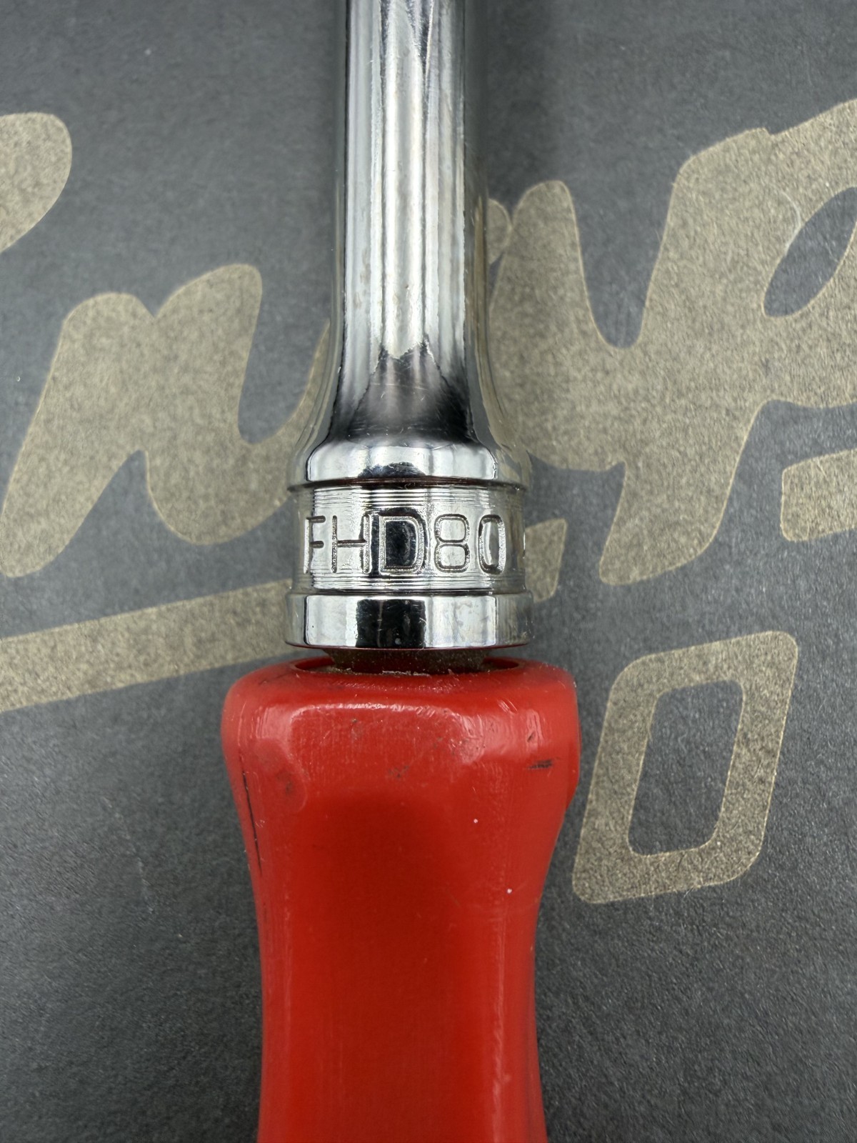 Snap-on FHD80 NON-USA Stamped Head Red 3/8″ Dr Hard Grip Ratchet [Used]