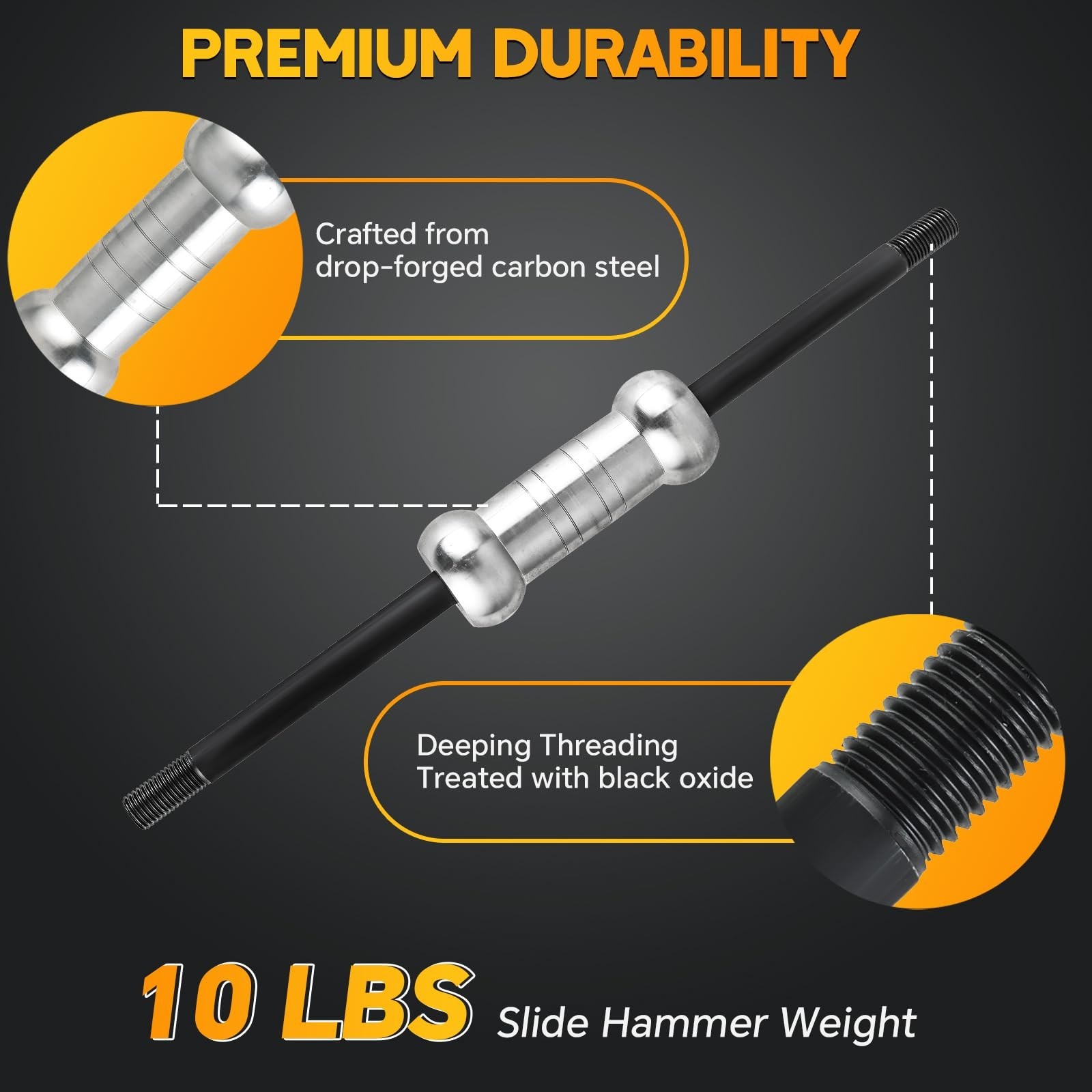 13pcs Heavy Duty Slide Hammer Dent Puller Set – 10lbs Auto Body Repair Kit, Car