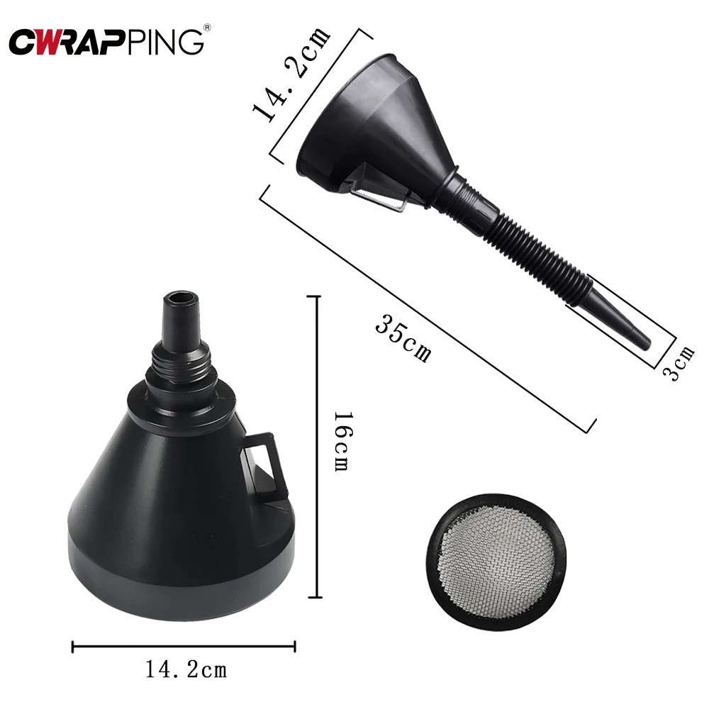 Car Engine Oil Filling Funnel Extension Tube Filter Universal Auto Tool