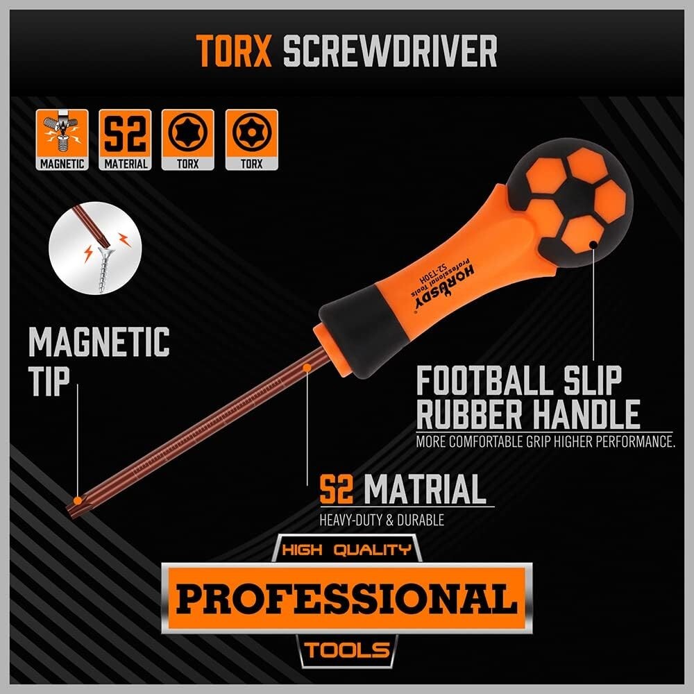 Versatile 13-Piece Torx Screwdriver Set: Tamper-Resistant with Anti-Skid Handles