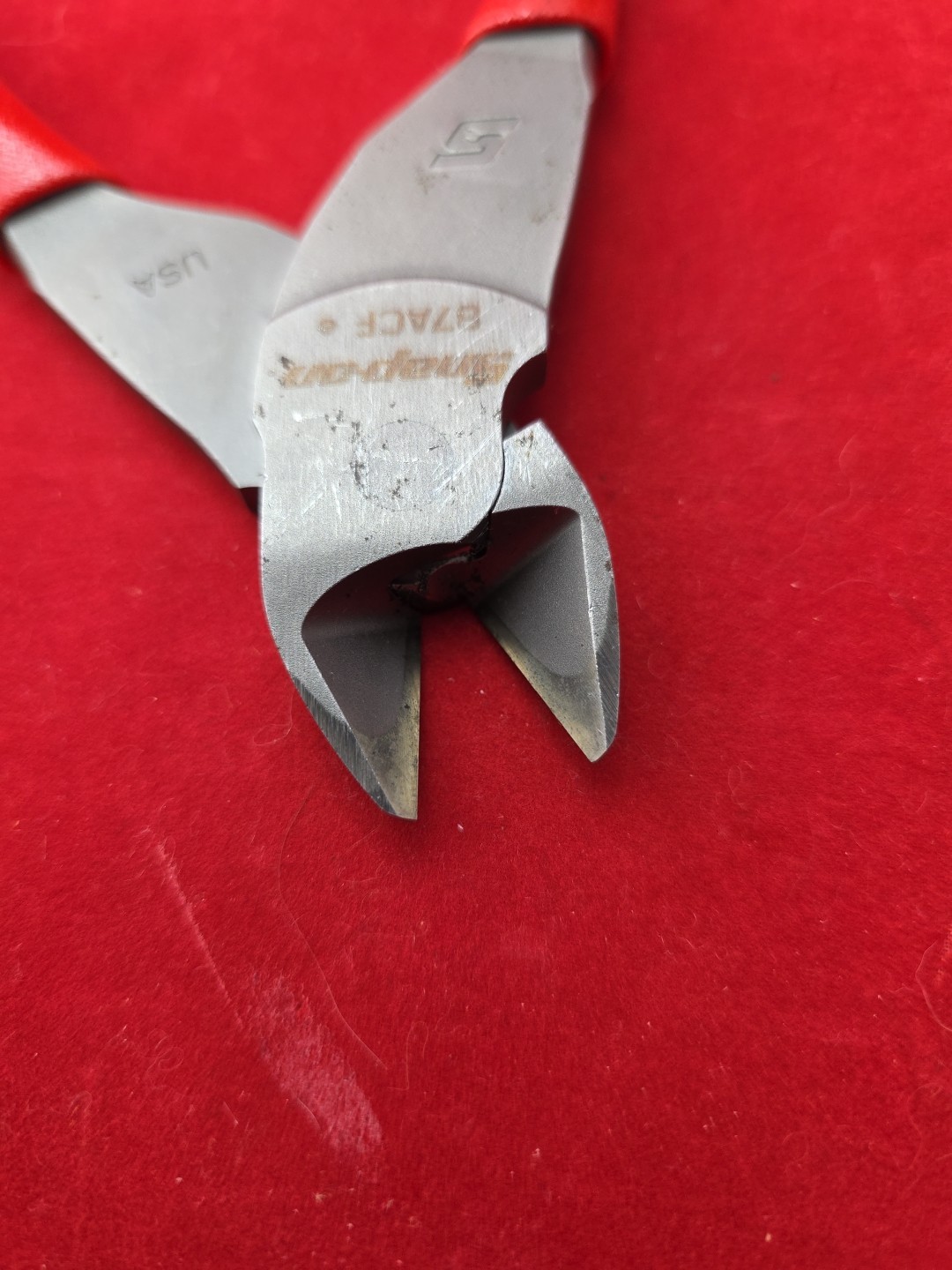 Snap-On Tools RED Soft Grip 7″ VECTOR EDGE Diagonal Cutter 87ACF USA
