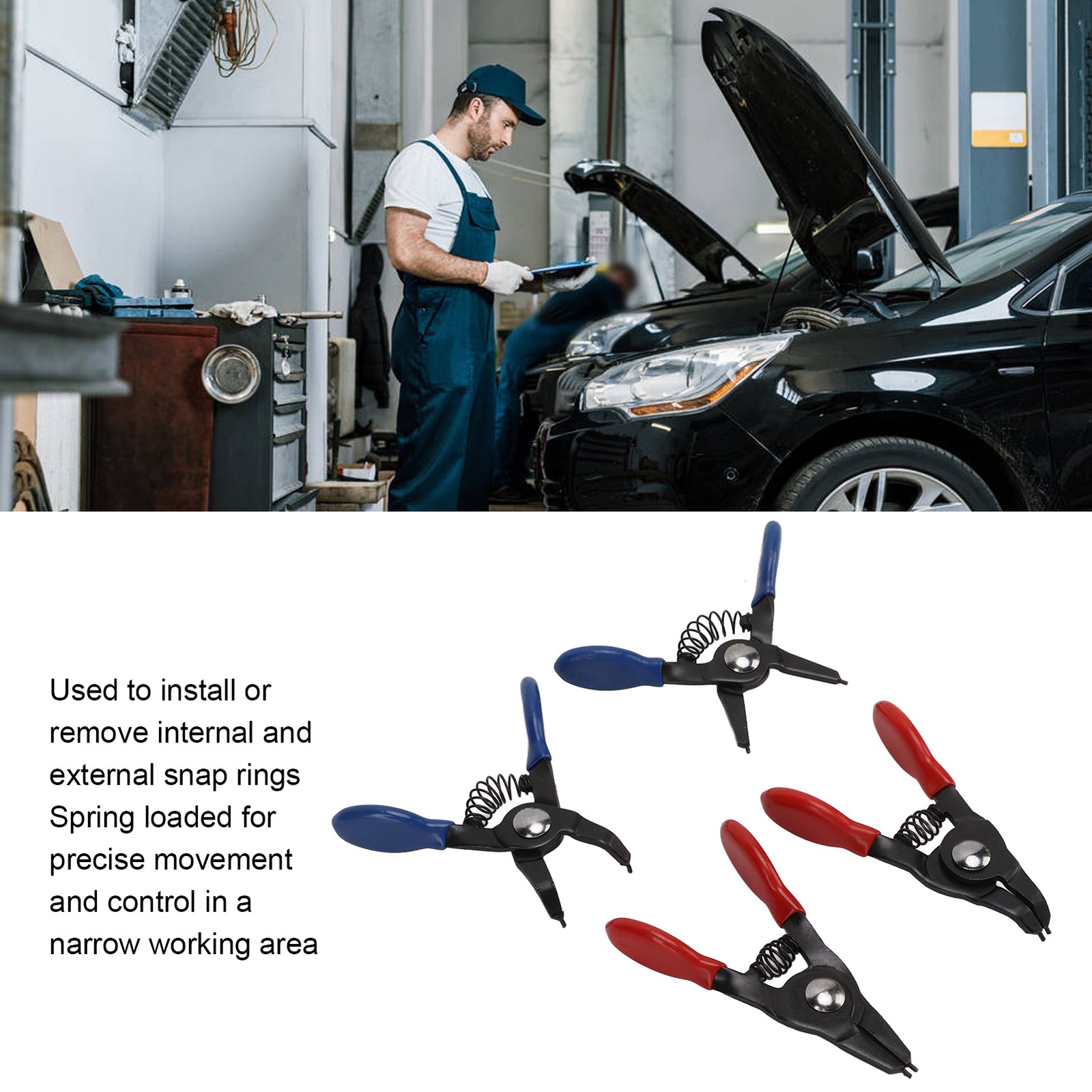 4pcs Mini Snap Ring Plier Set Durable For Internal External Circlips
