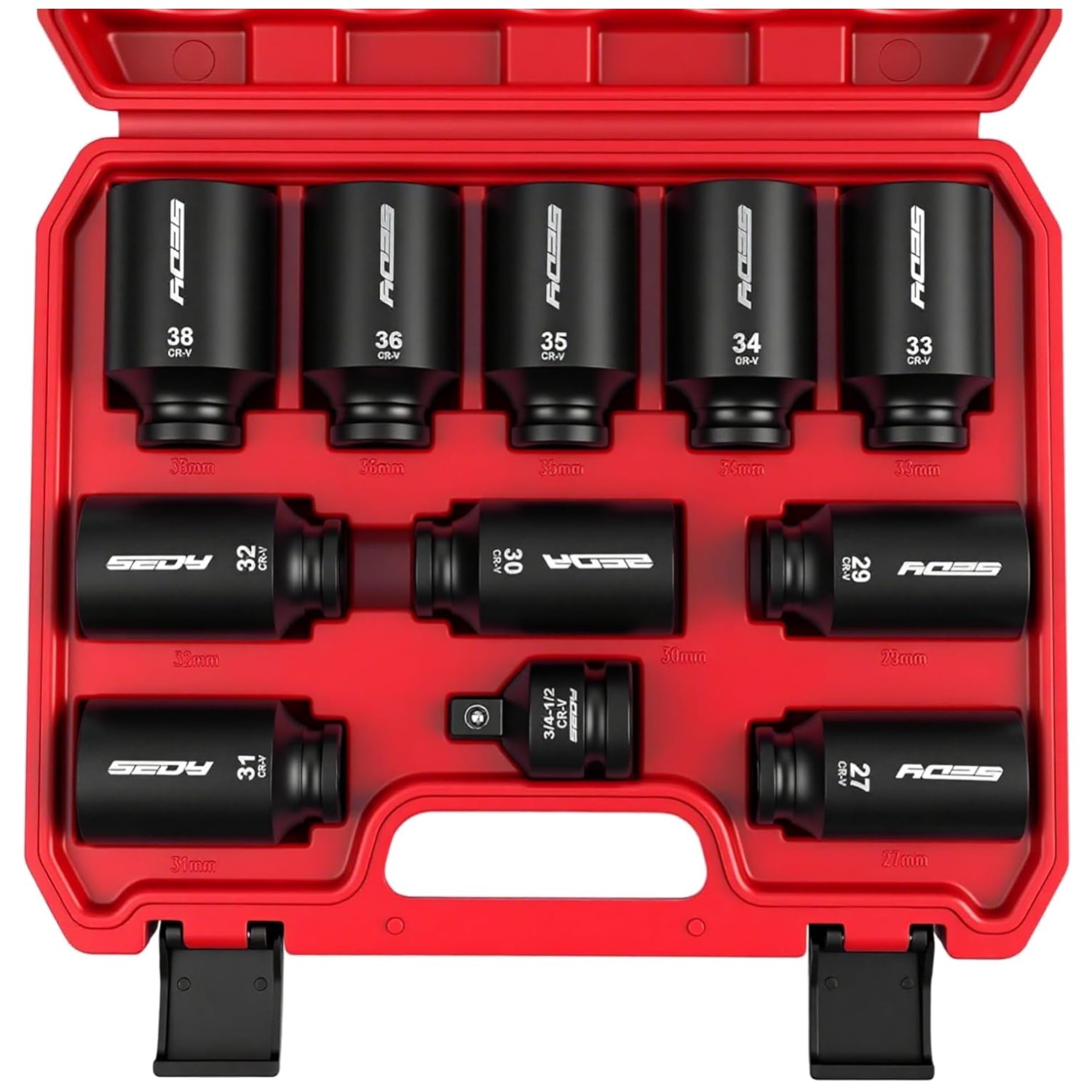 Large Size Metric Impact Socket Set 1/2 Drive».