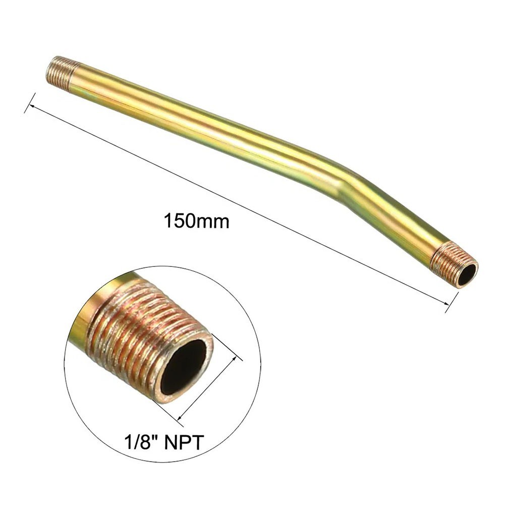 8-Piece Grease Extension Tube Kit Sturdy Metal 23cm 15cm for NPT Fittings