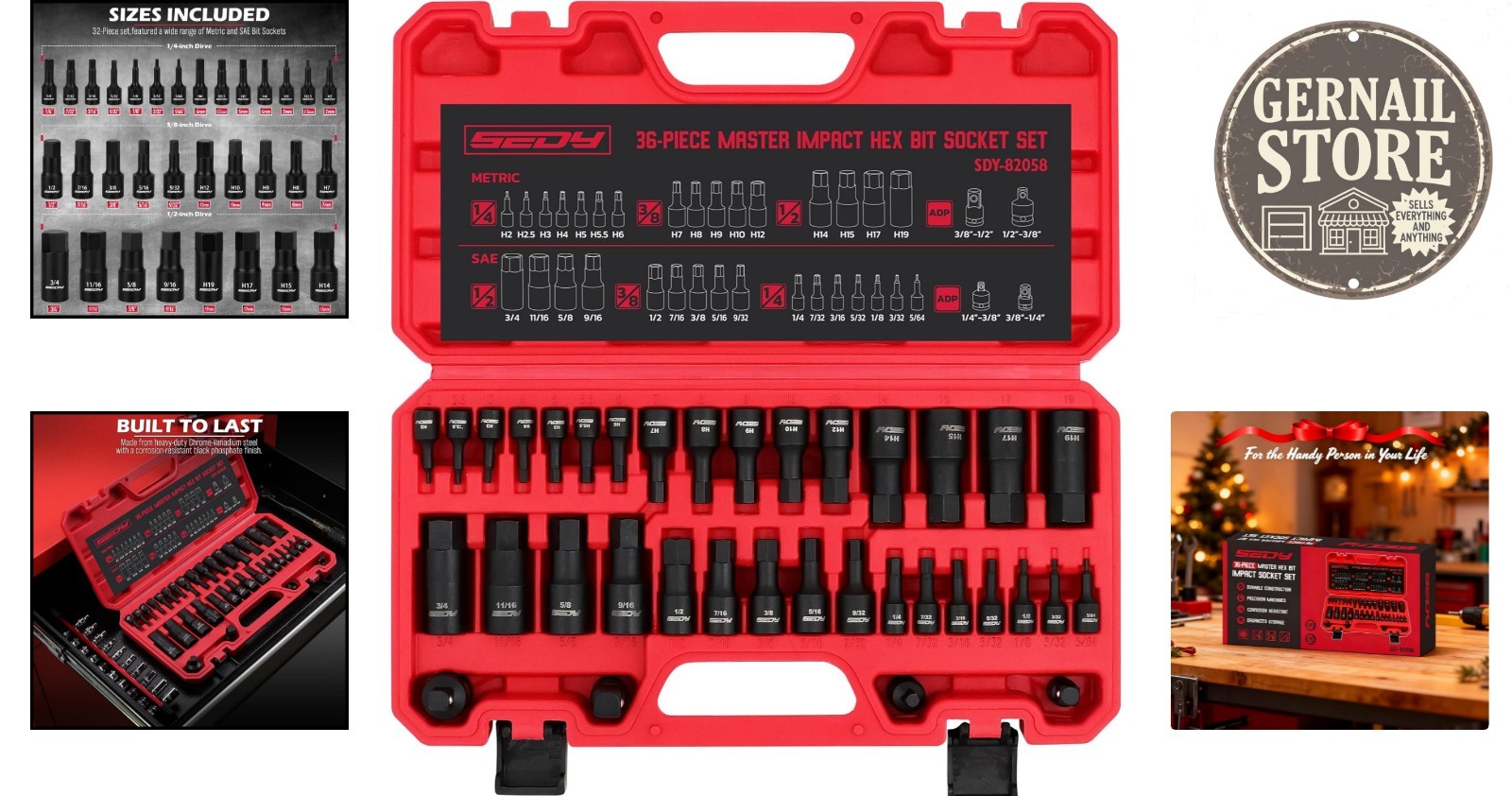 Heavy-Duty 36-Piece Hex Bit Socket Set – Precision Engineering & Storage Case