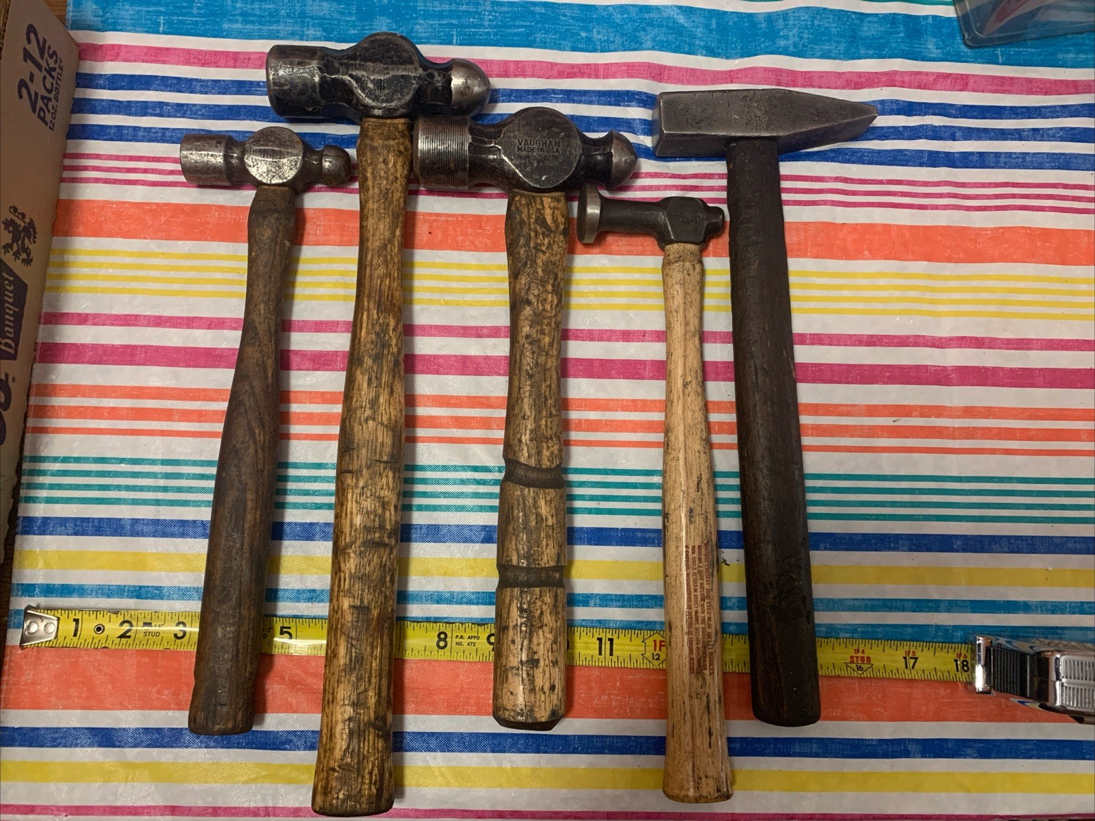 Lot Of 5 Mechanic Hammers Vaughn Fairmount 156-G Excelsior Made In USA Peen