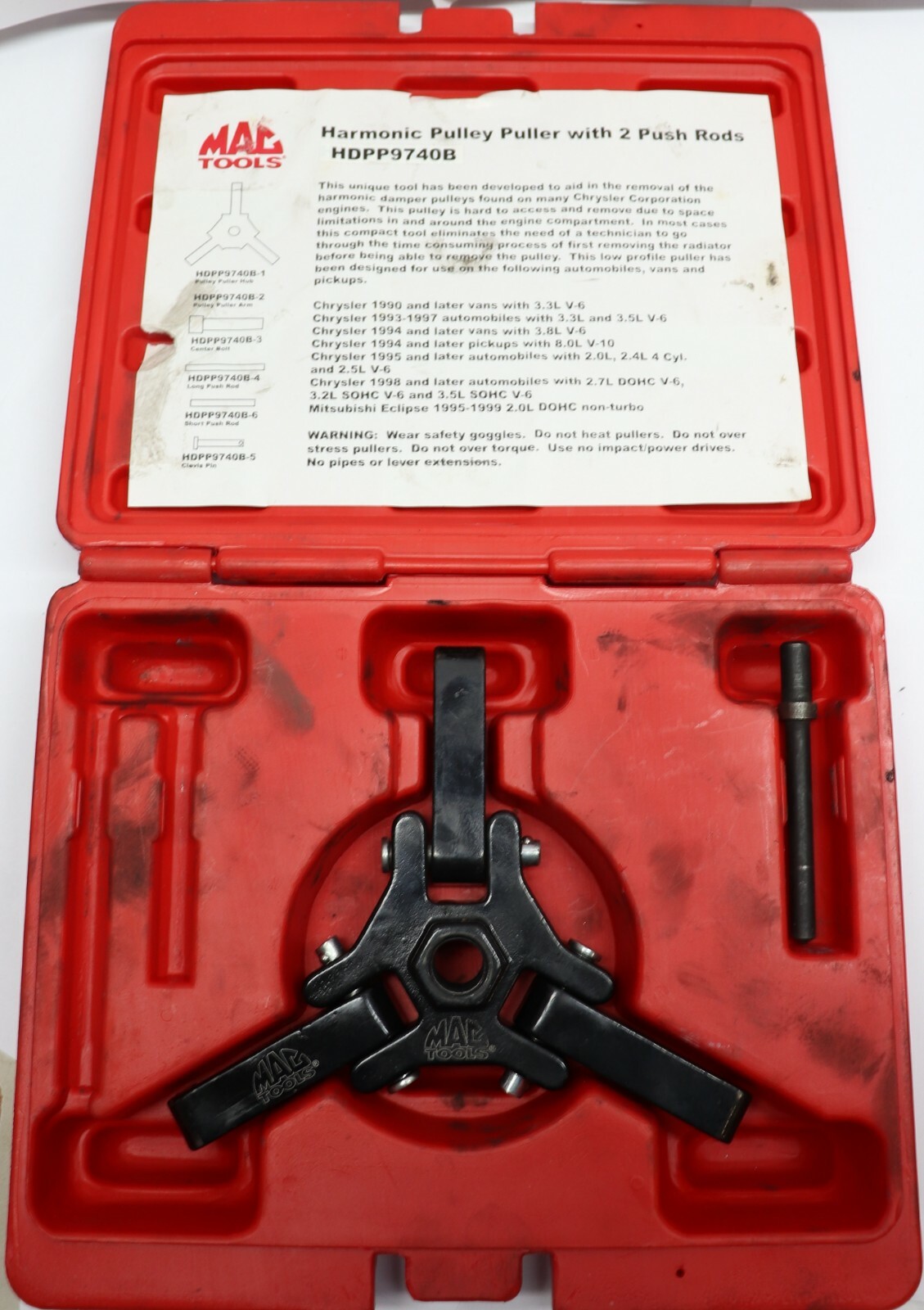 Mac Tools Harmonic Damper Pulley Puller Chrysler, GM, Mitsubishi, Dodge HDPP97B