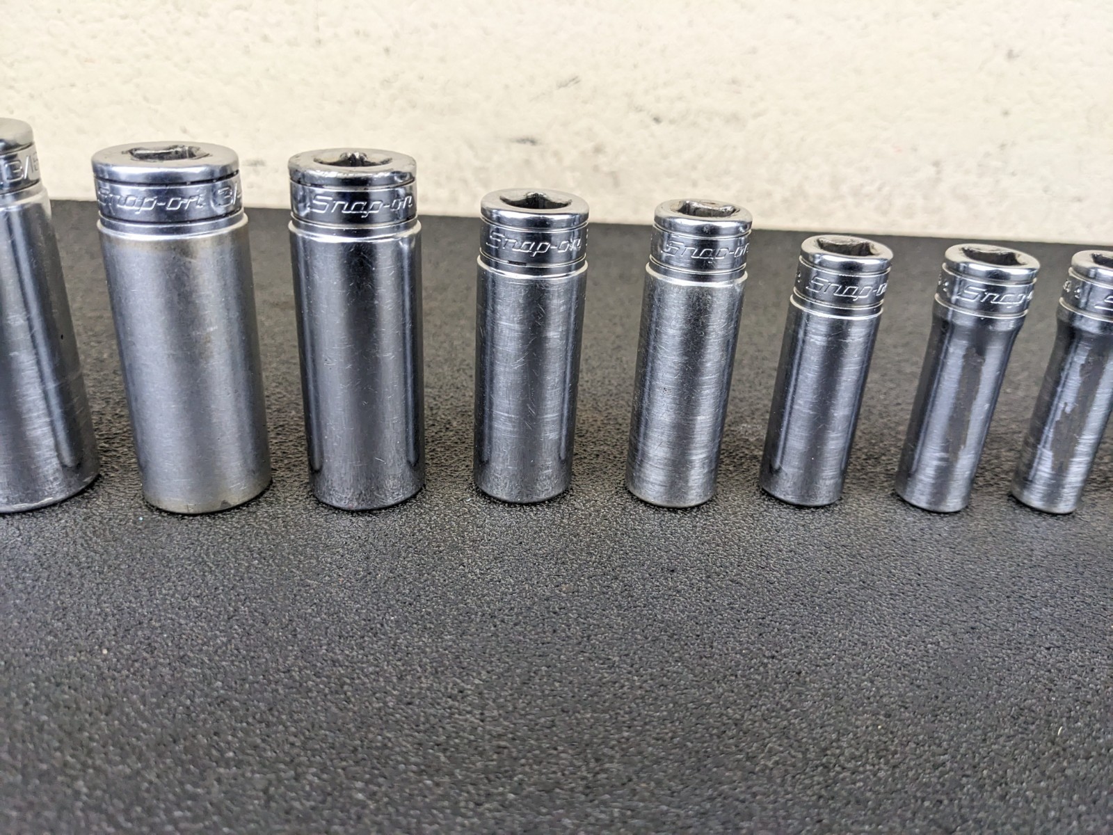 #bo727 Snap-on 211SFSY 1/4″ 7/8″ SAE 11-Piece 3/8″ Drive 6-Point Deep Socket Set