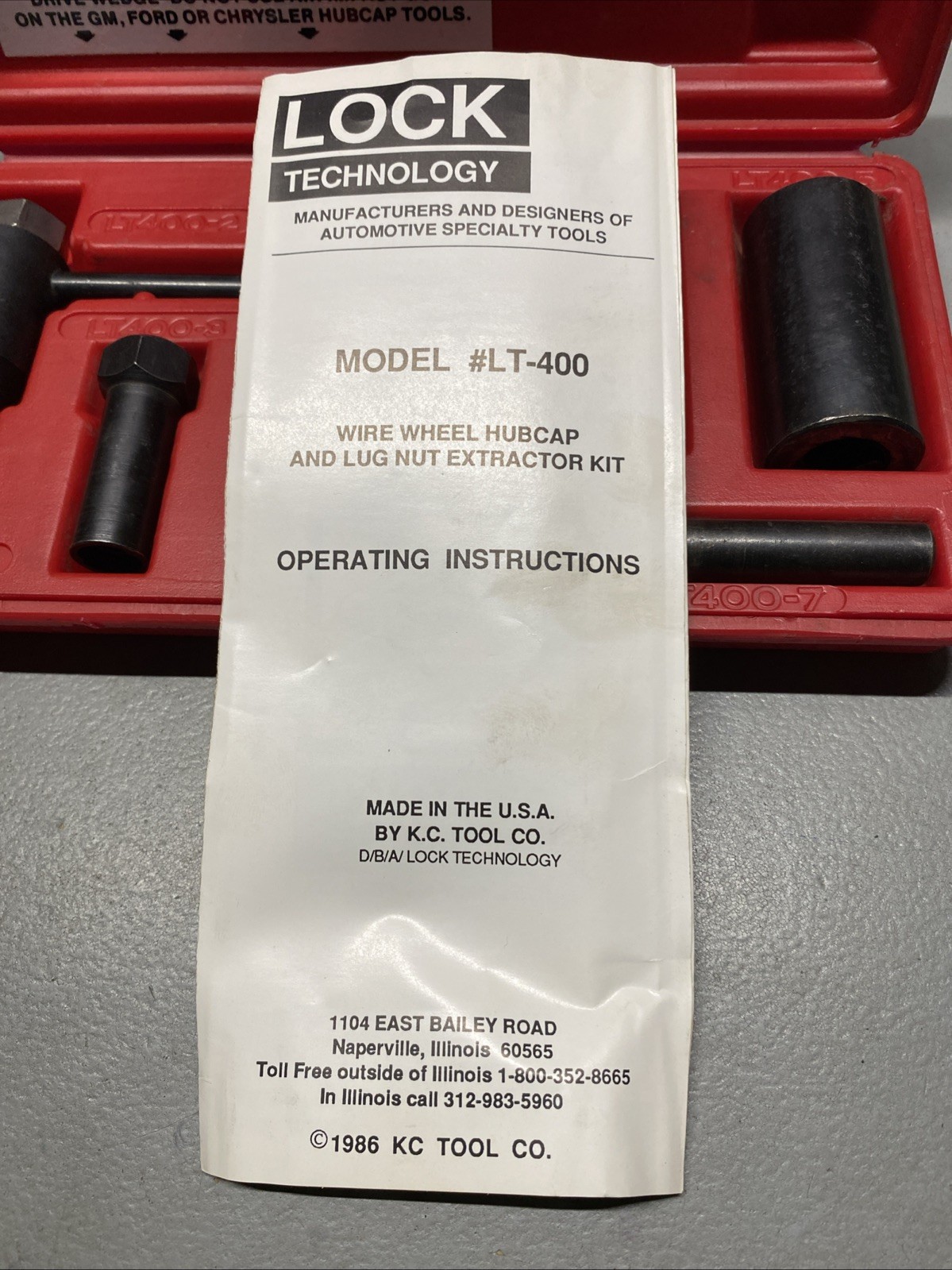 Vintage Mac Tools Hubcap & Wheel Lock Removal Kit LT400 LT-400