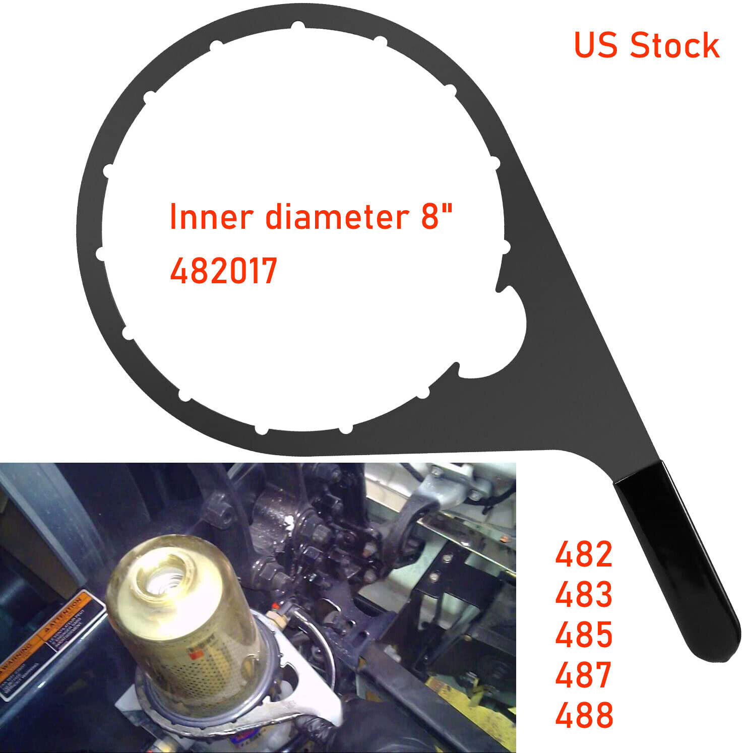 8″ 482017 Fuel Filter Collar Vent Cap Wrench for Fuel Pro 482 483 485 487 488