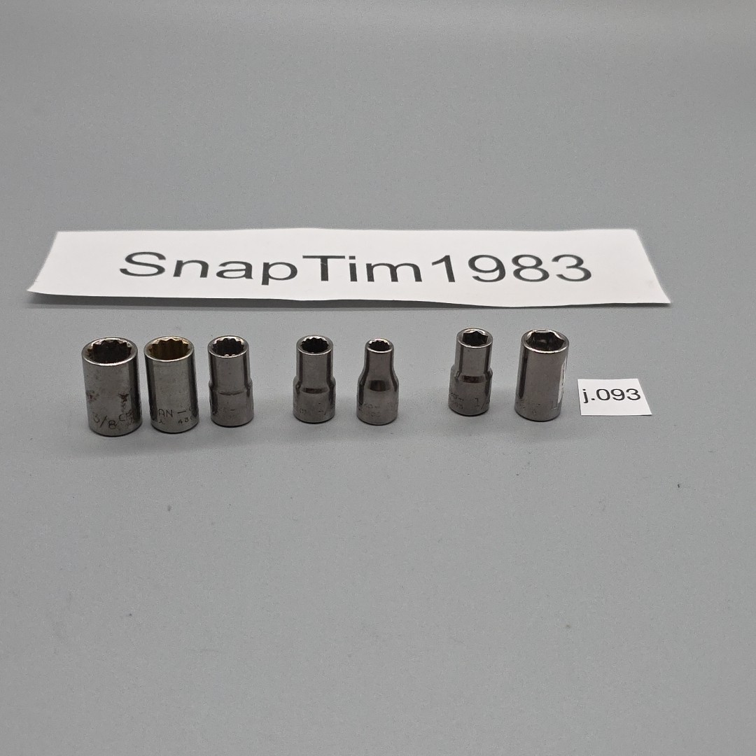 Craftsman Tools 3/8″ 12 Pt 1/4″ Dr Shallow Socket G2-43605,604,602,601,608,493