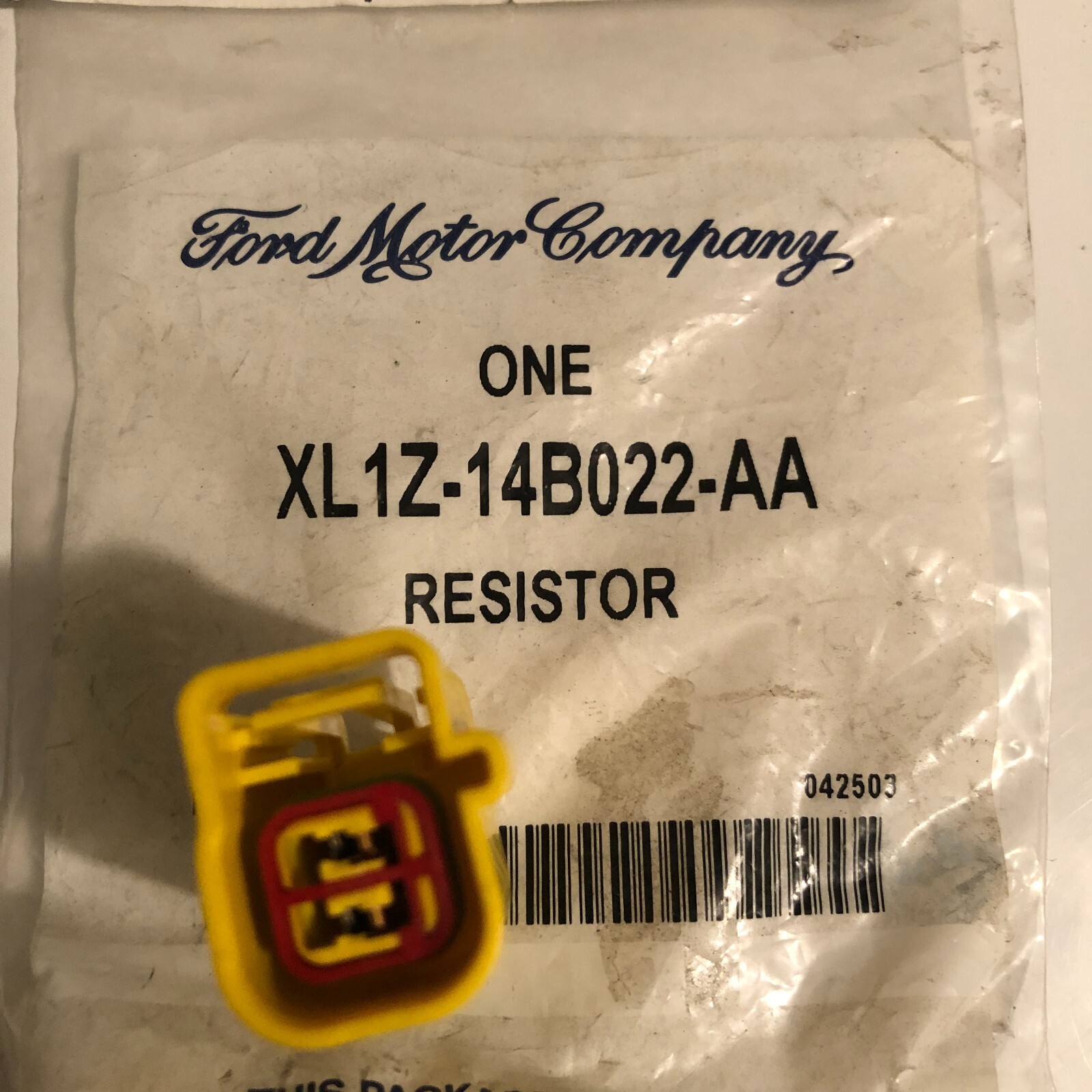 FORD Genuine OEM XL1Z-14B022-AA SRS Side Bag Light Eliminator Resistor Connector