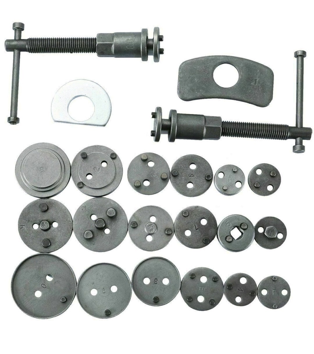 22PCS Pro Disc Brake Caliper Compressor Rewind Wind Back Tool Piston Pad Kit Set