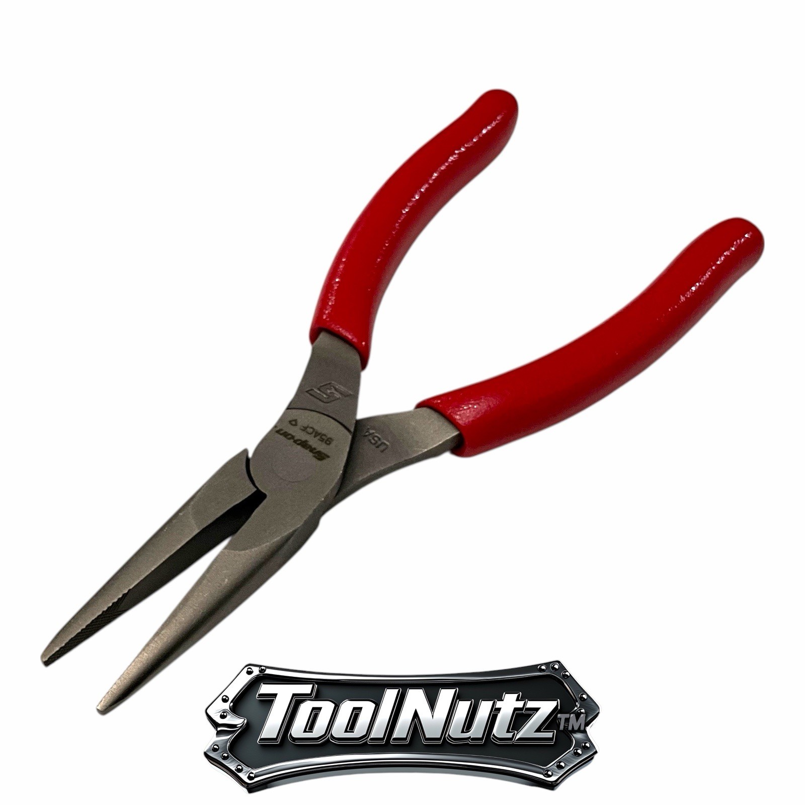 Snap-on Tools NEW 95ACF 6″in. RED Soft Grip Rounded Jaw Needle Nose Pliers USA
