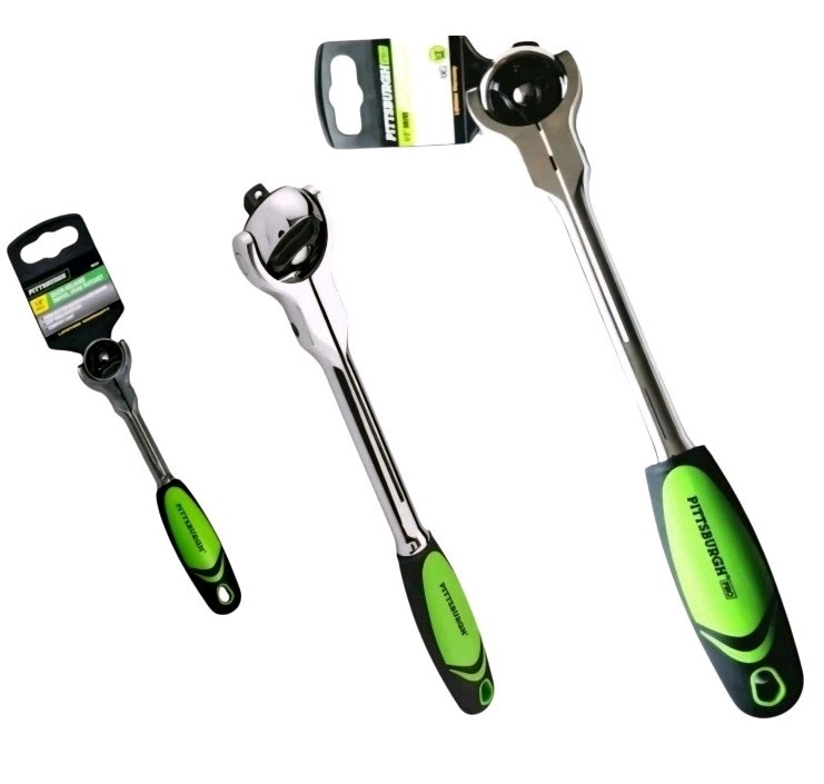 Three Pittsburgh Pro Drive Quick Release Swivel Head Ratchet , 3/8″ ,1/4″,1/2″