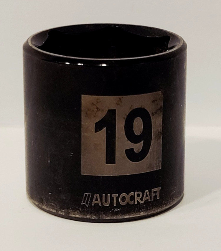 Autocraft 3/8-Inch Drive by 19 mm Socket 6 Point Black