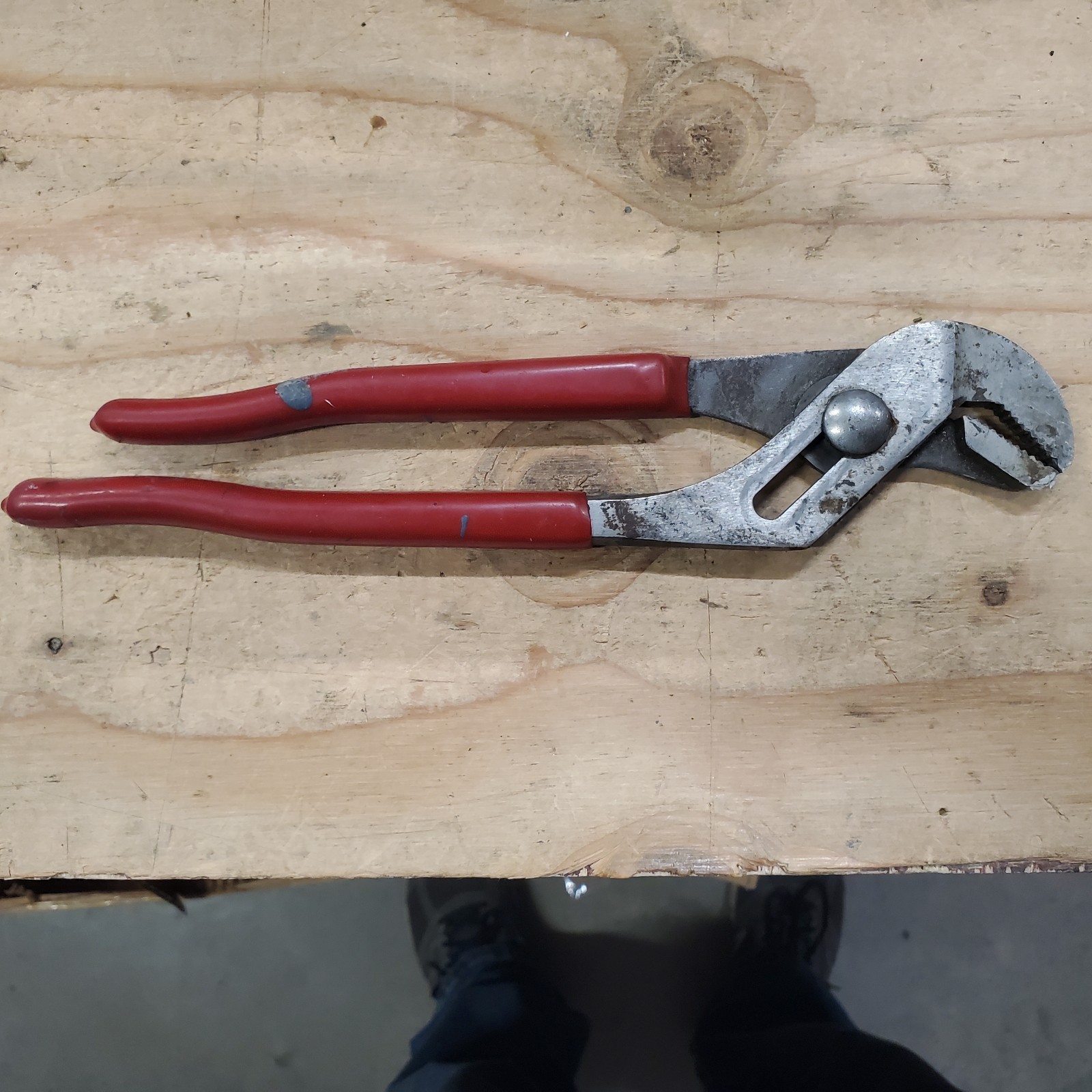 Blue Point Tools CHN 420 10” Slip Joint Pliers Red Handle USA Vintage