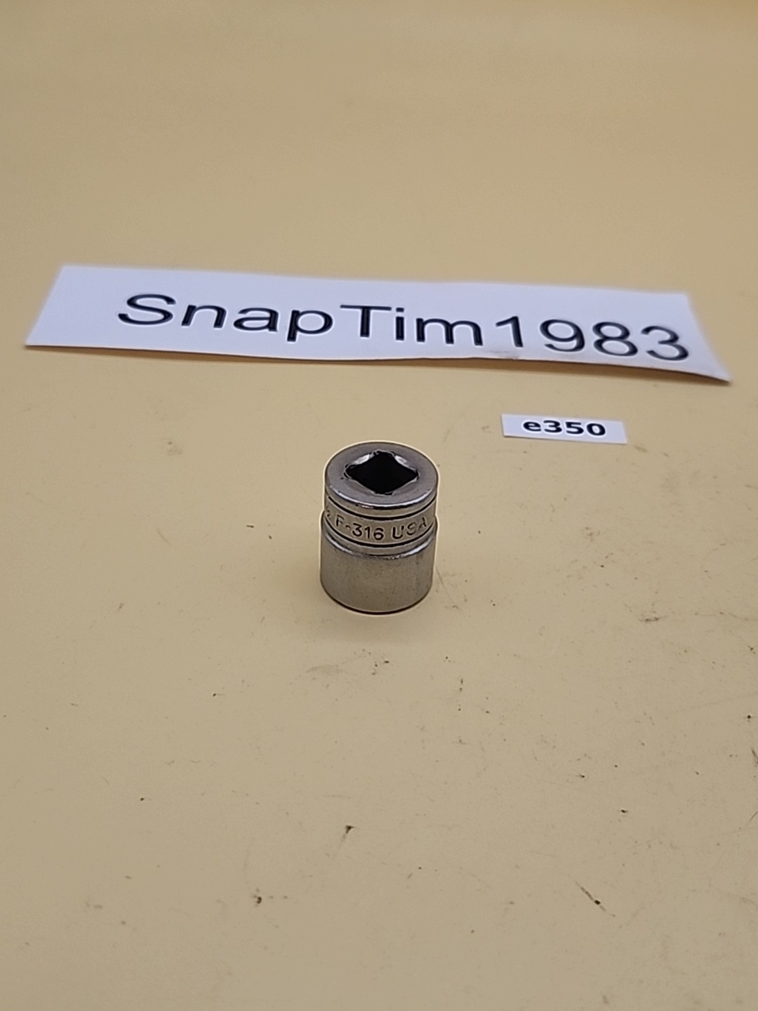 Snap-on Tools 3/8″ Drive 1/2 8 Pt Double Square Chrome Socket F-316 USA