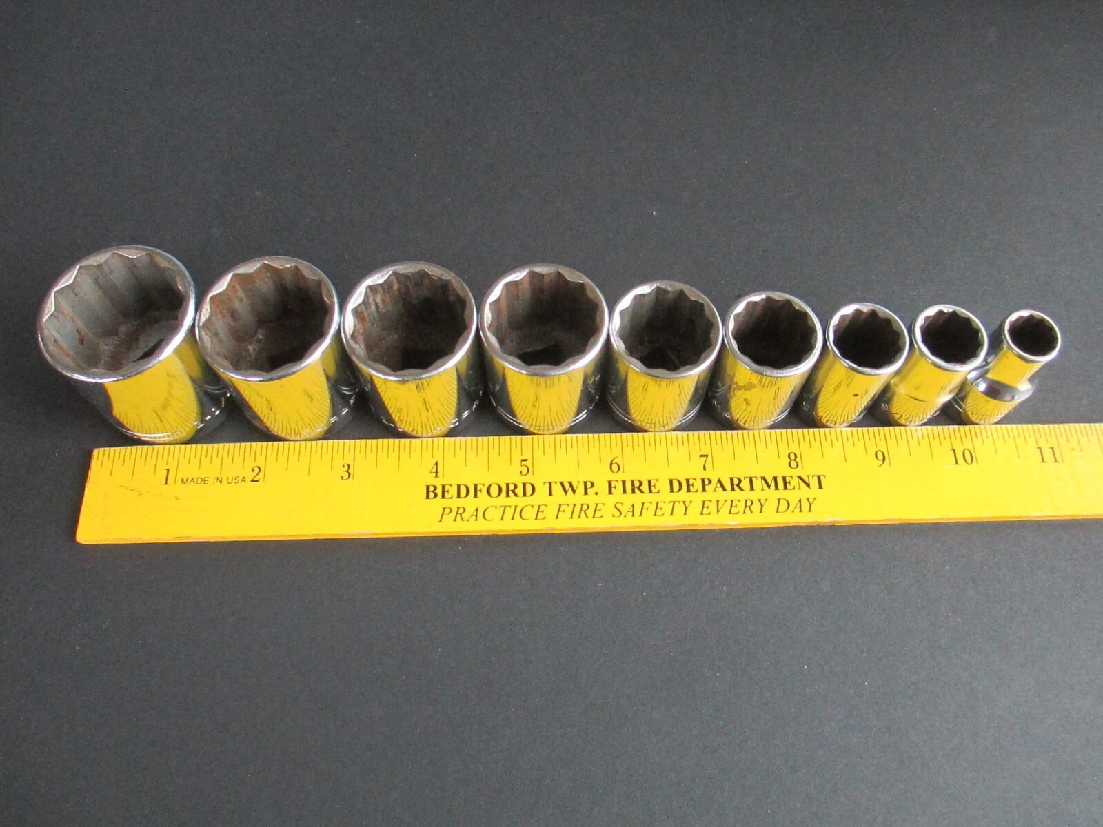 9 pc set Craftsman SAE Socket Set 1/2″ Drive =V= Series 1 1/4 thru 7/16 USA A5