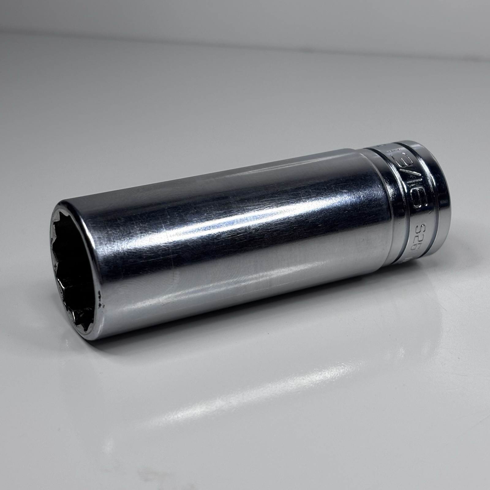 Snap On Tool S261 1/2 Dr 12Pt SAE 13/16 Flank Dr Deep Chrome Socket USA 1994 VGC