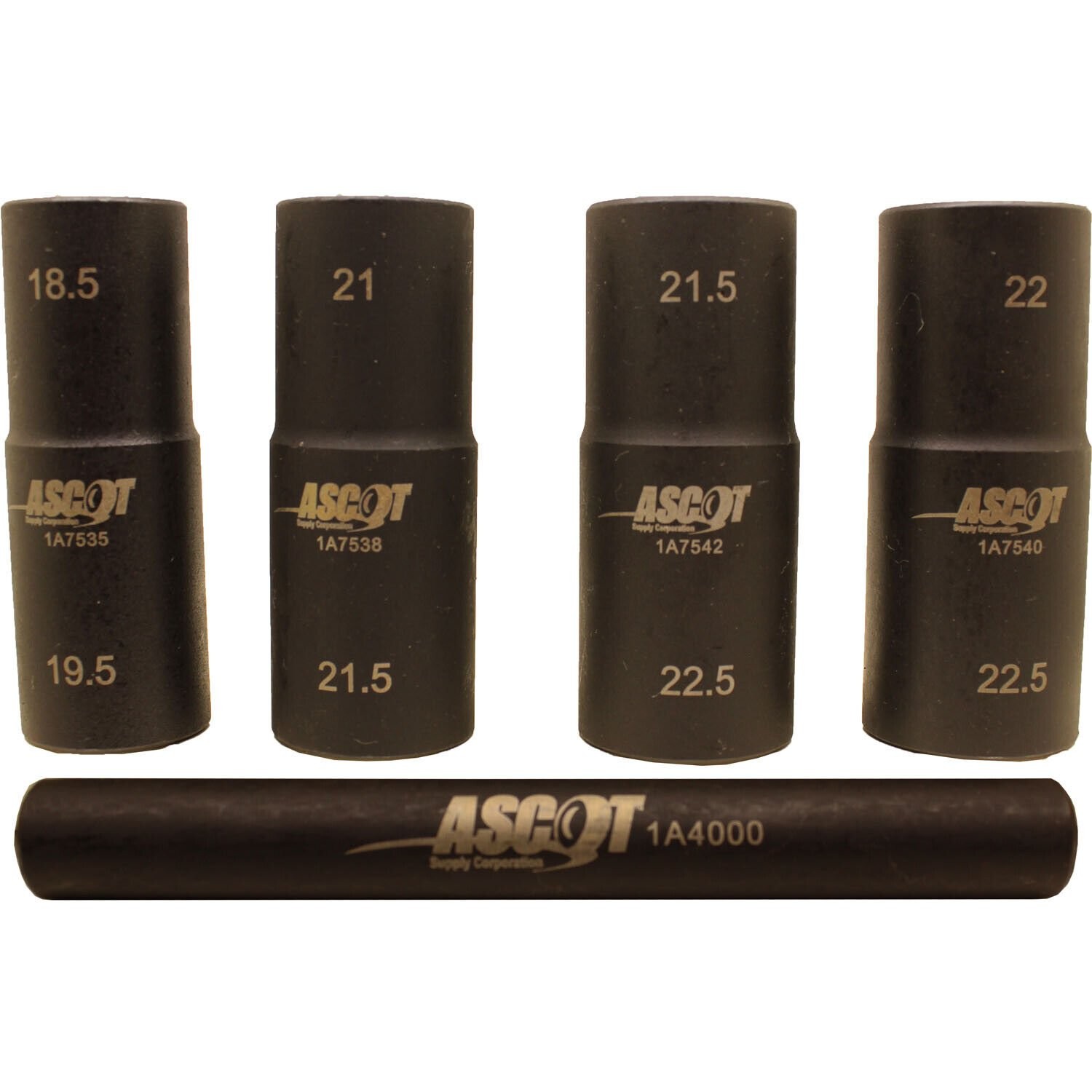 Ascot 167-12051 1/2″ DR Flip Socket Set 18.5mm 19.5mm 21mm 21.5mm 22mm 22.5mm