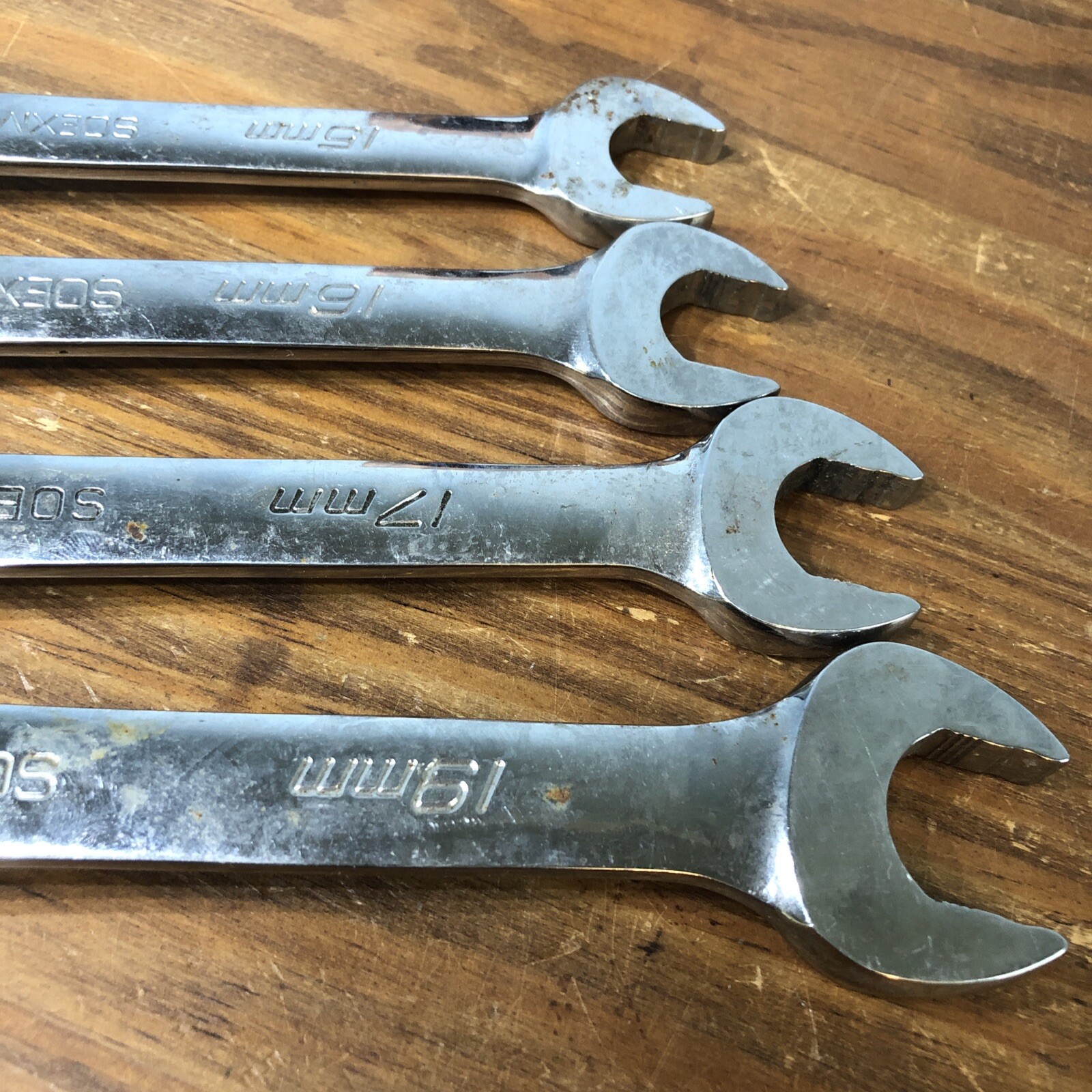 Snap-on SOEXM 15-17, 19 Flank drive Plus 12 Point Combo Wrench Set 4pc Metric